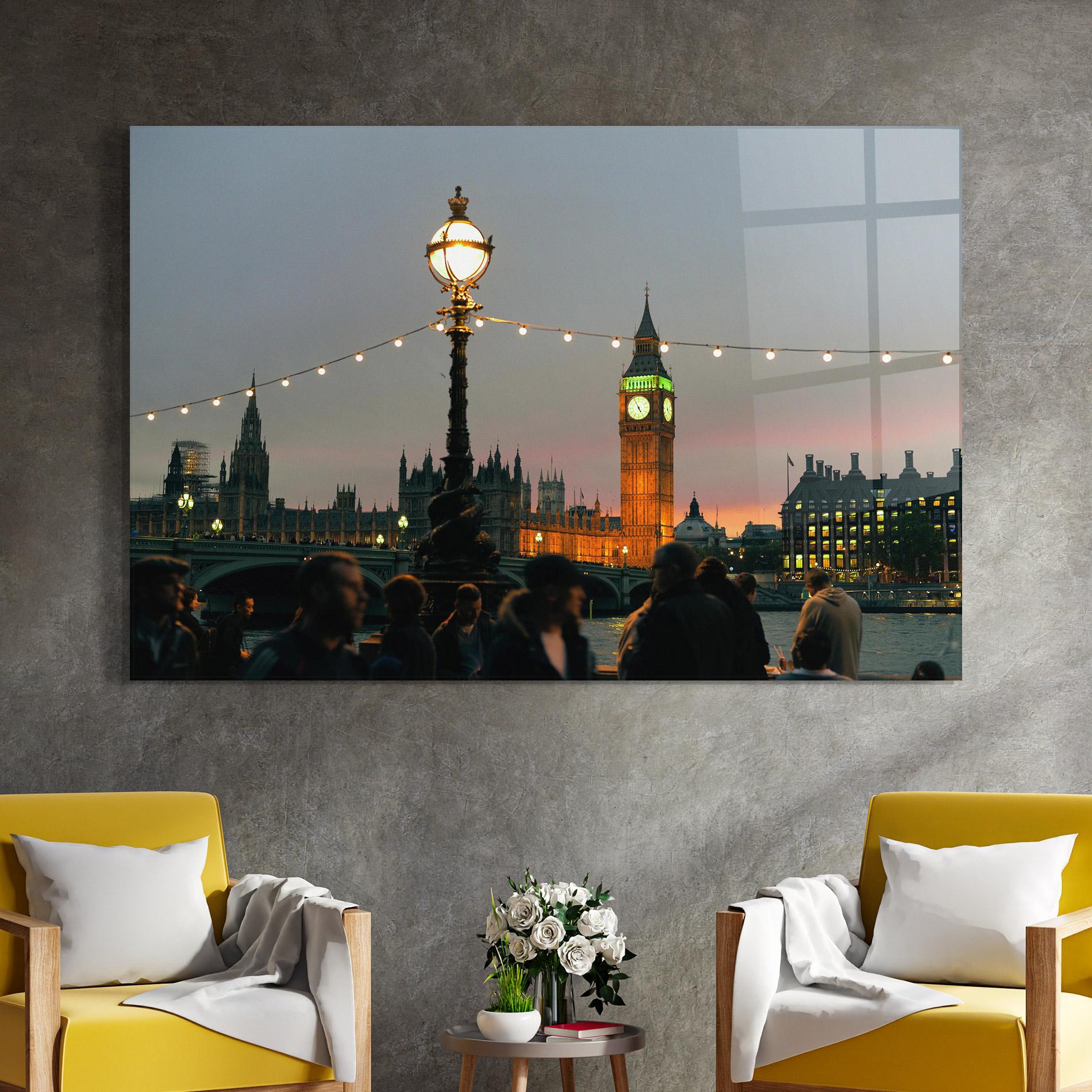 Üvegkép Clock Lights mockup 4