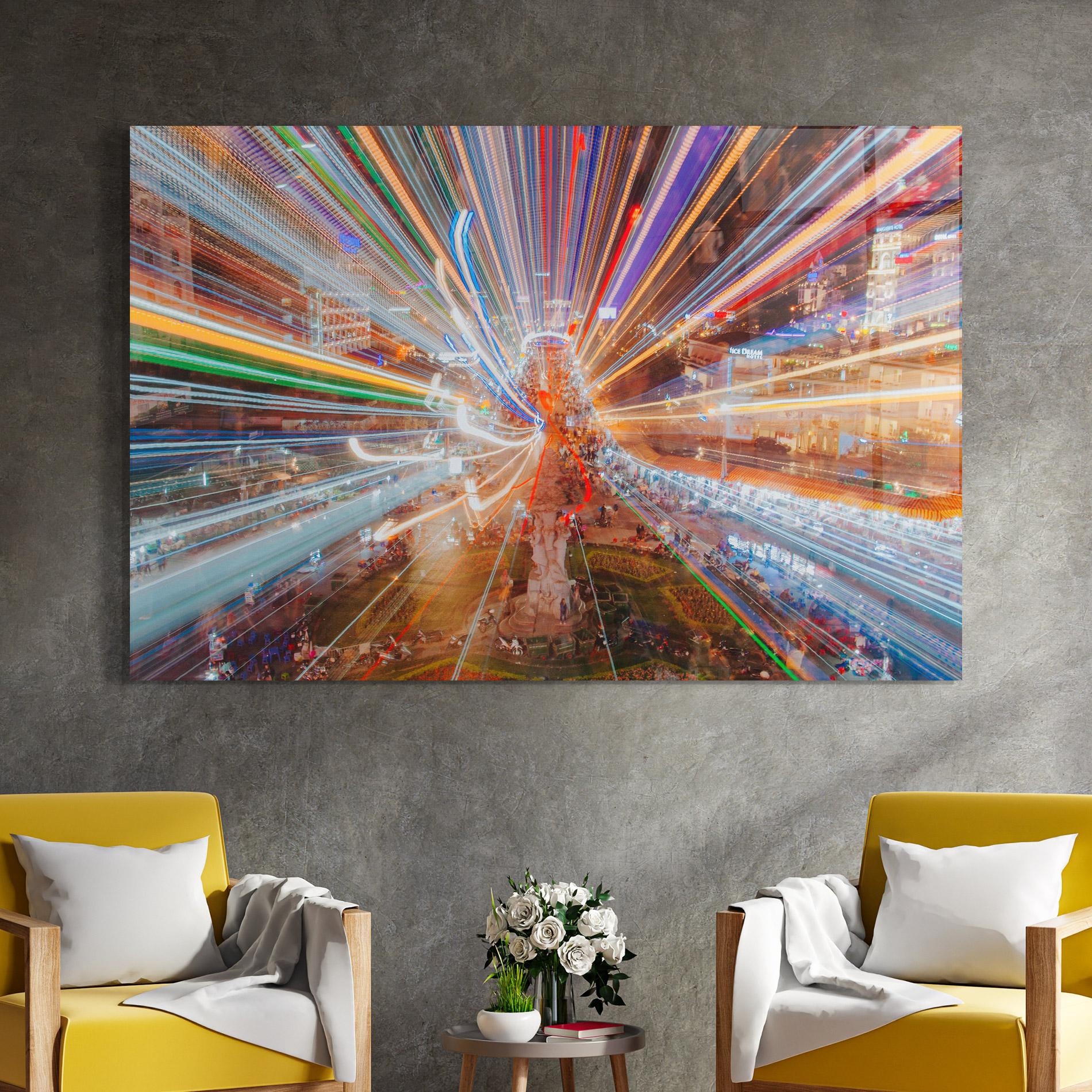 Üvegkép Colorful Light City mockup 4