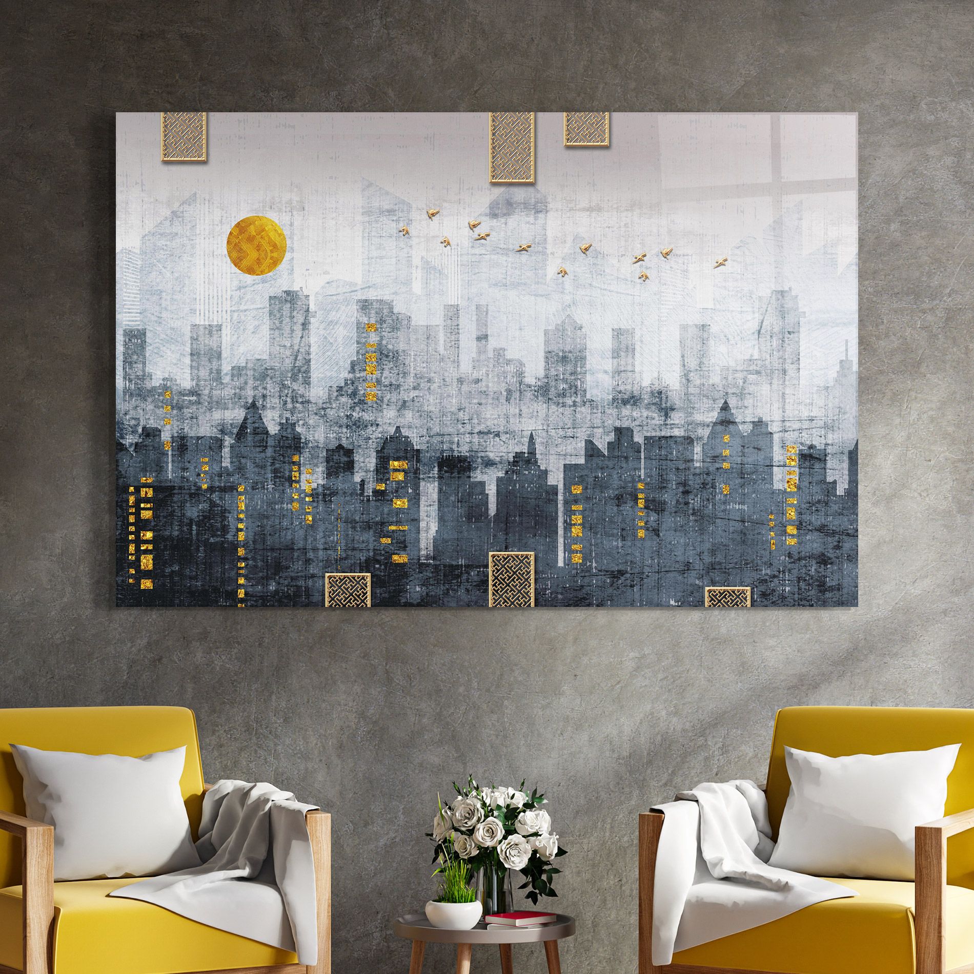 Golden Cityscape mockup 4