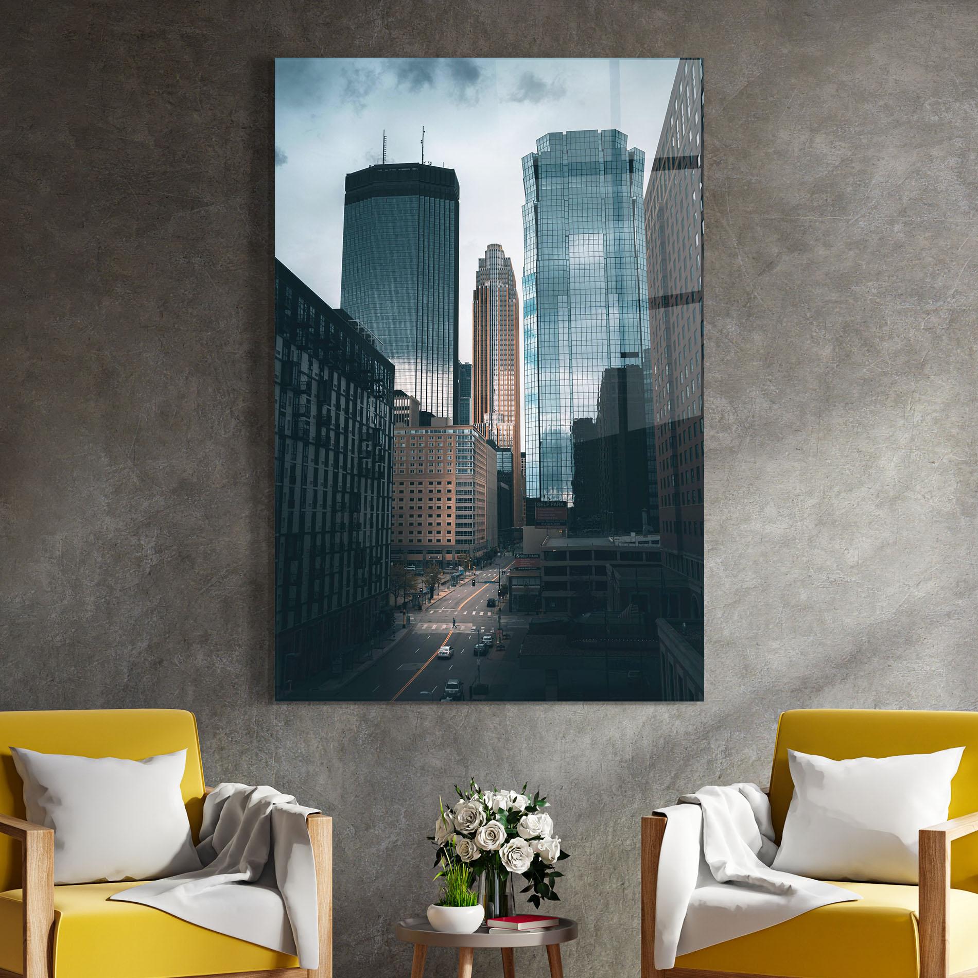 Üvegkép Big Blue Building mockup 4