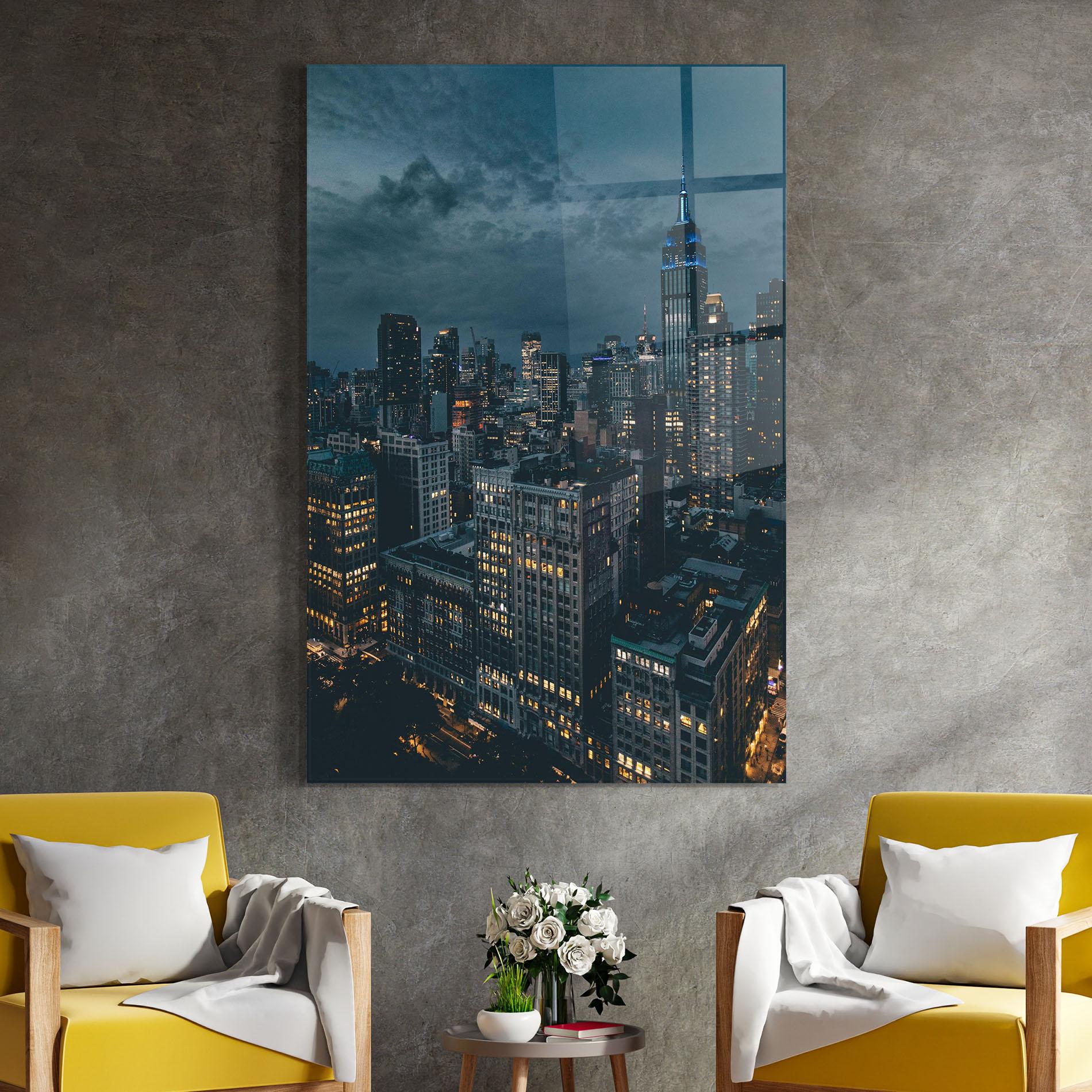 Üvegkép City Night mockup 4