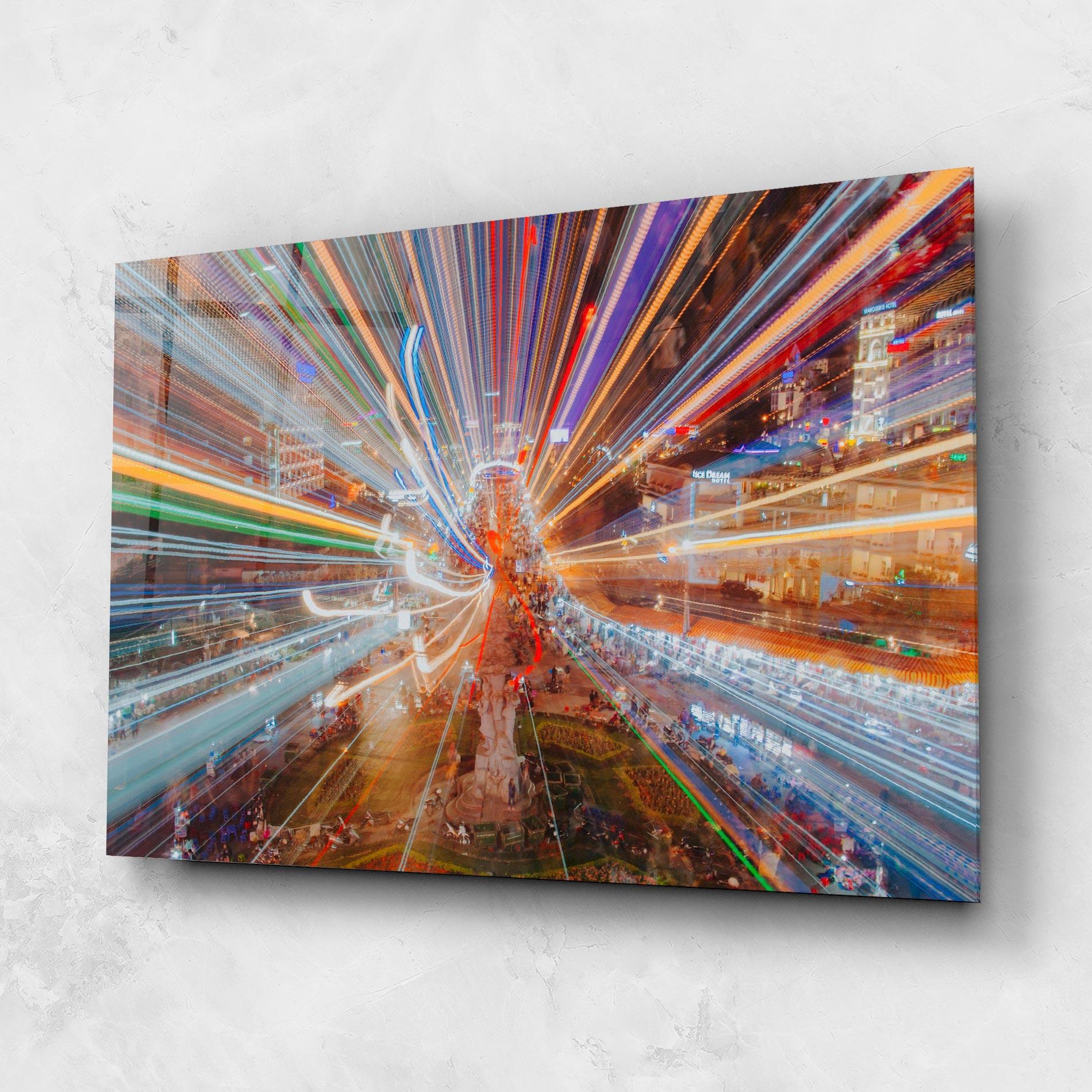 Üvegkép Colorful Light City mockup 1