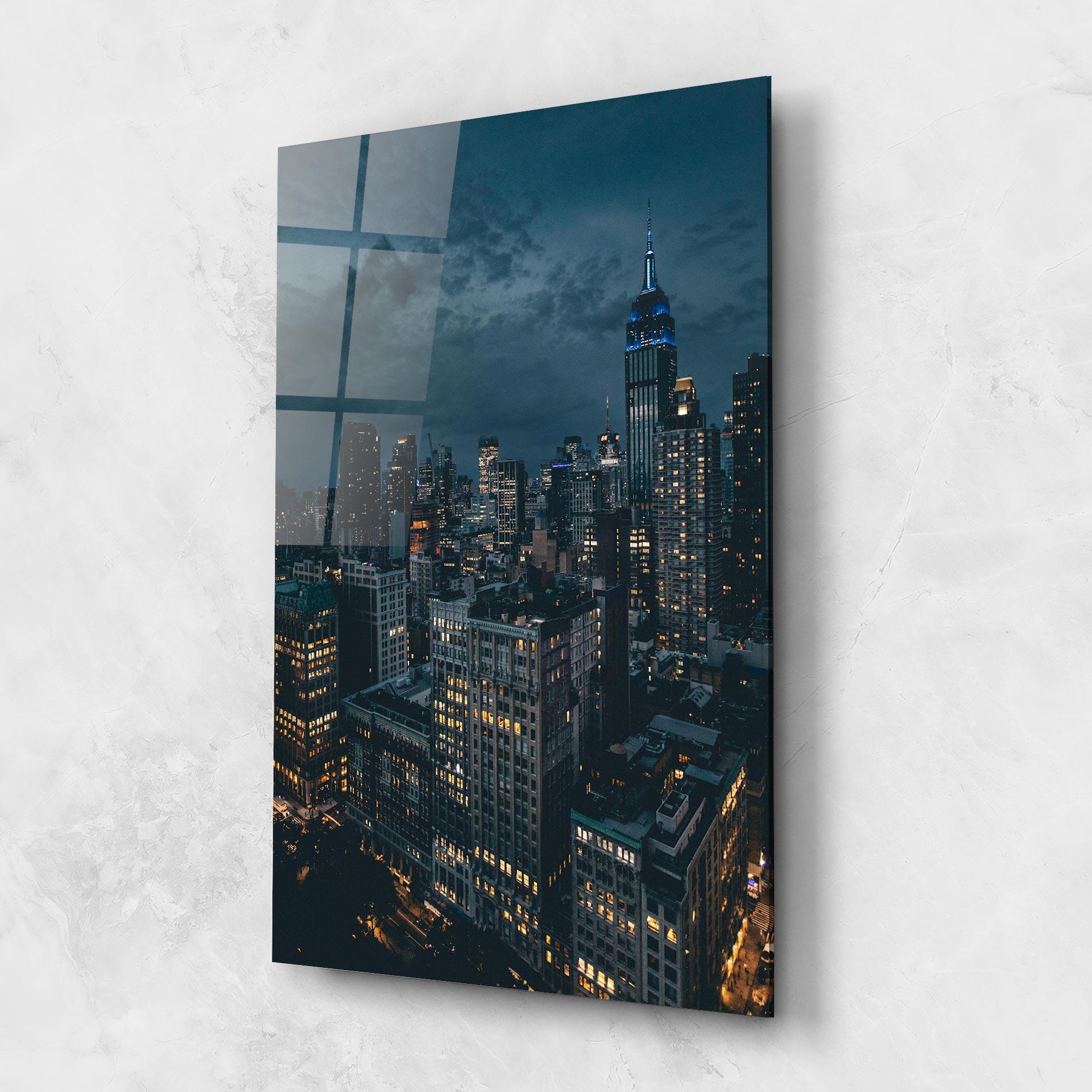 Üvegkép City Night mockup 1