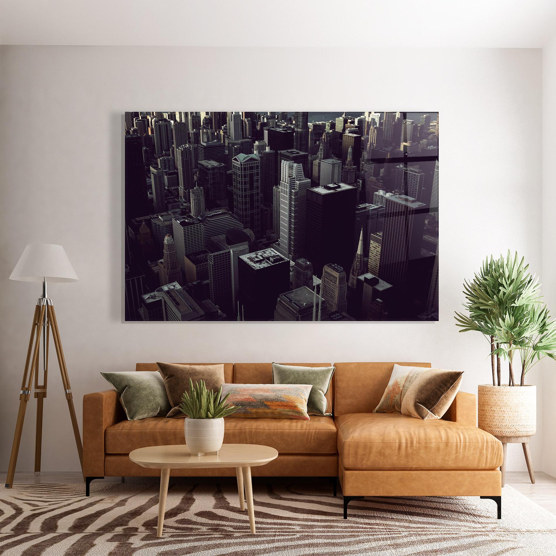 Üvegkép Black Cream Building mockup 7