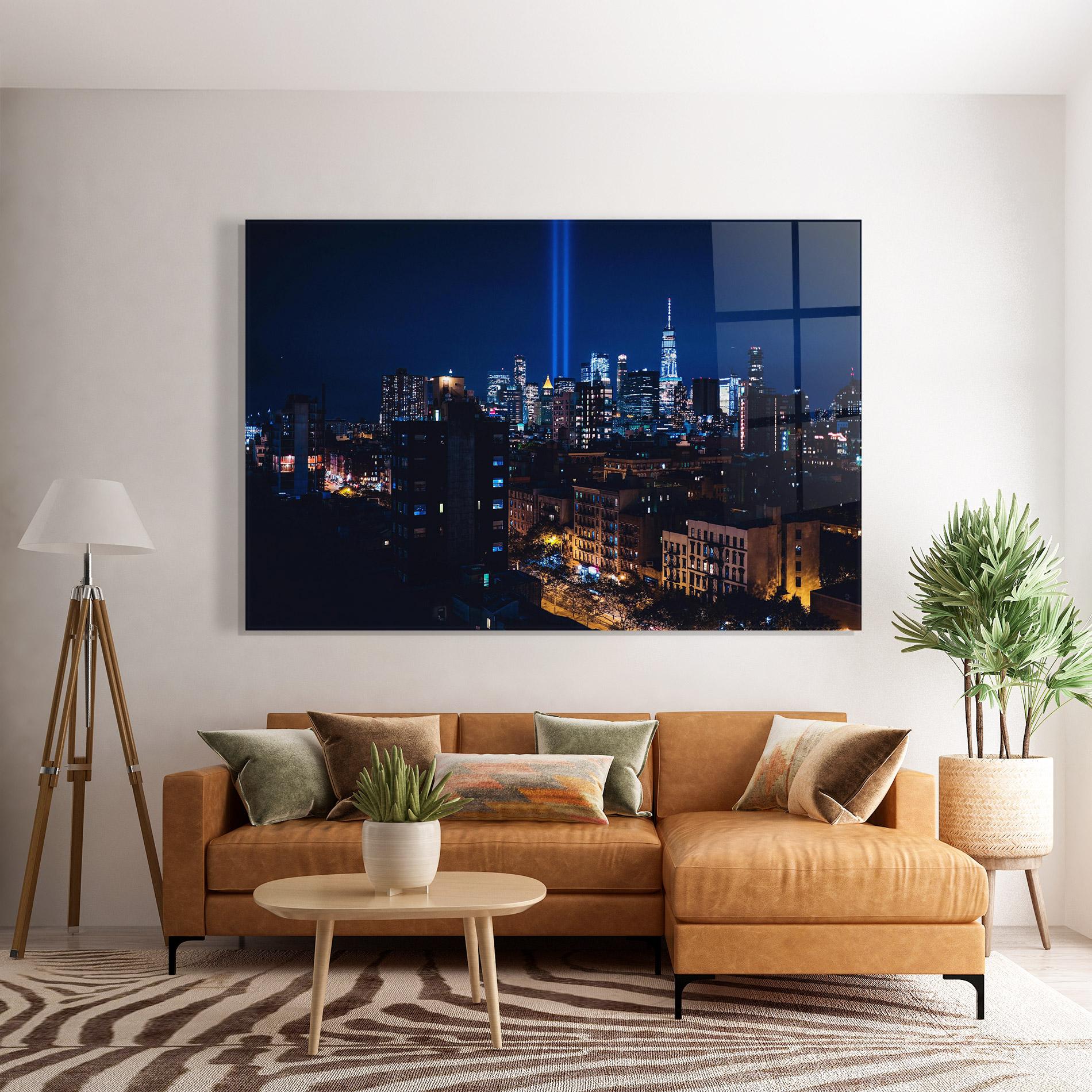 Üvegkép Blue Light City mockup 7