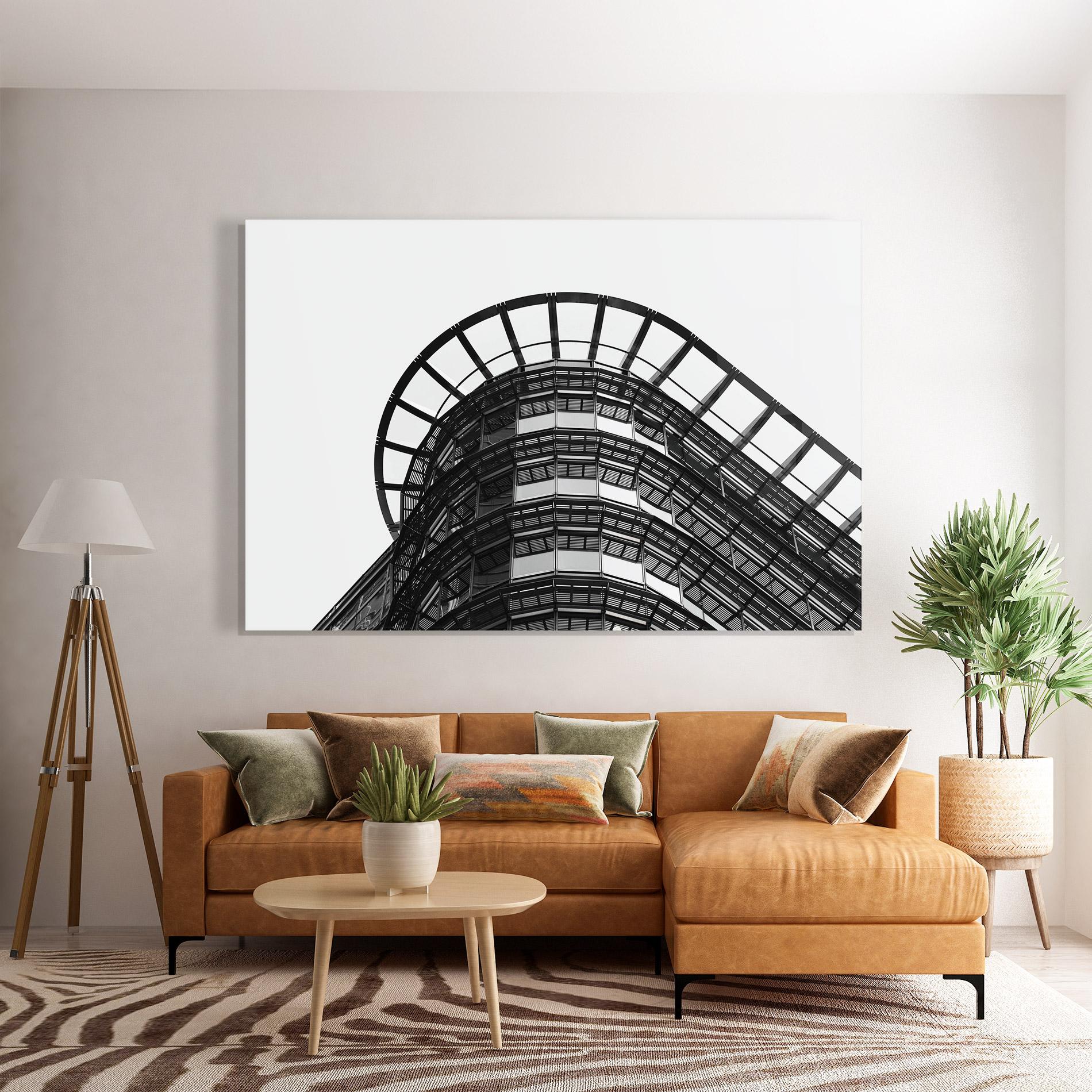 Üvegkép Circle Grey Tower mockup 7