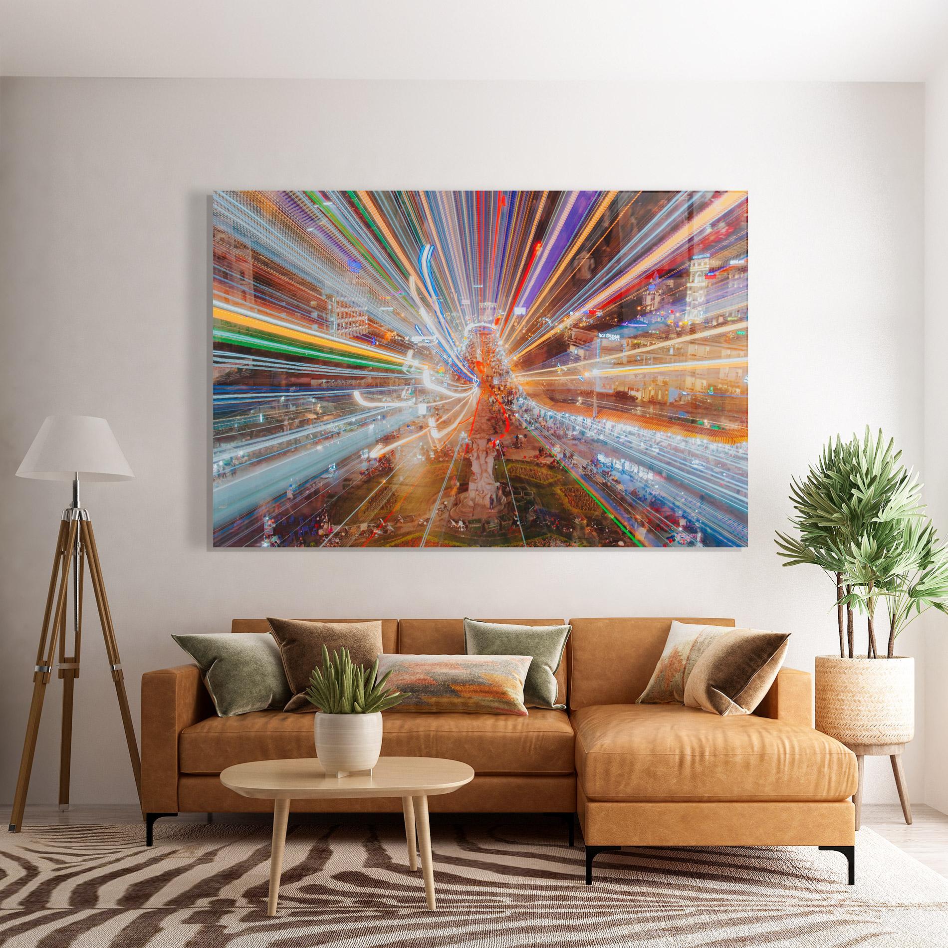 Üvegkép Colorful Light City mockup 7