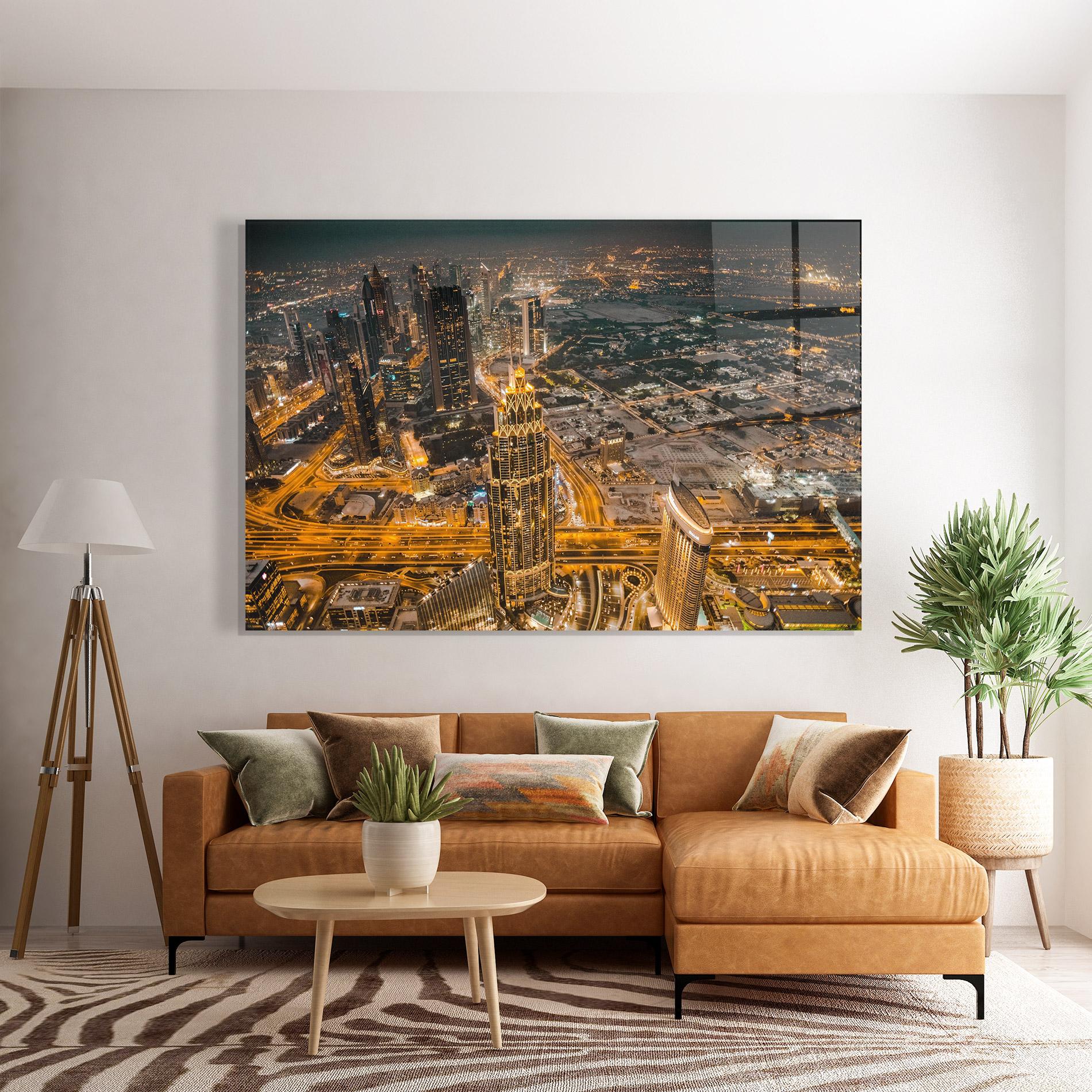 Üvegkép Dubai Lights mockup 7