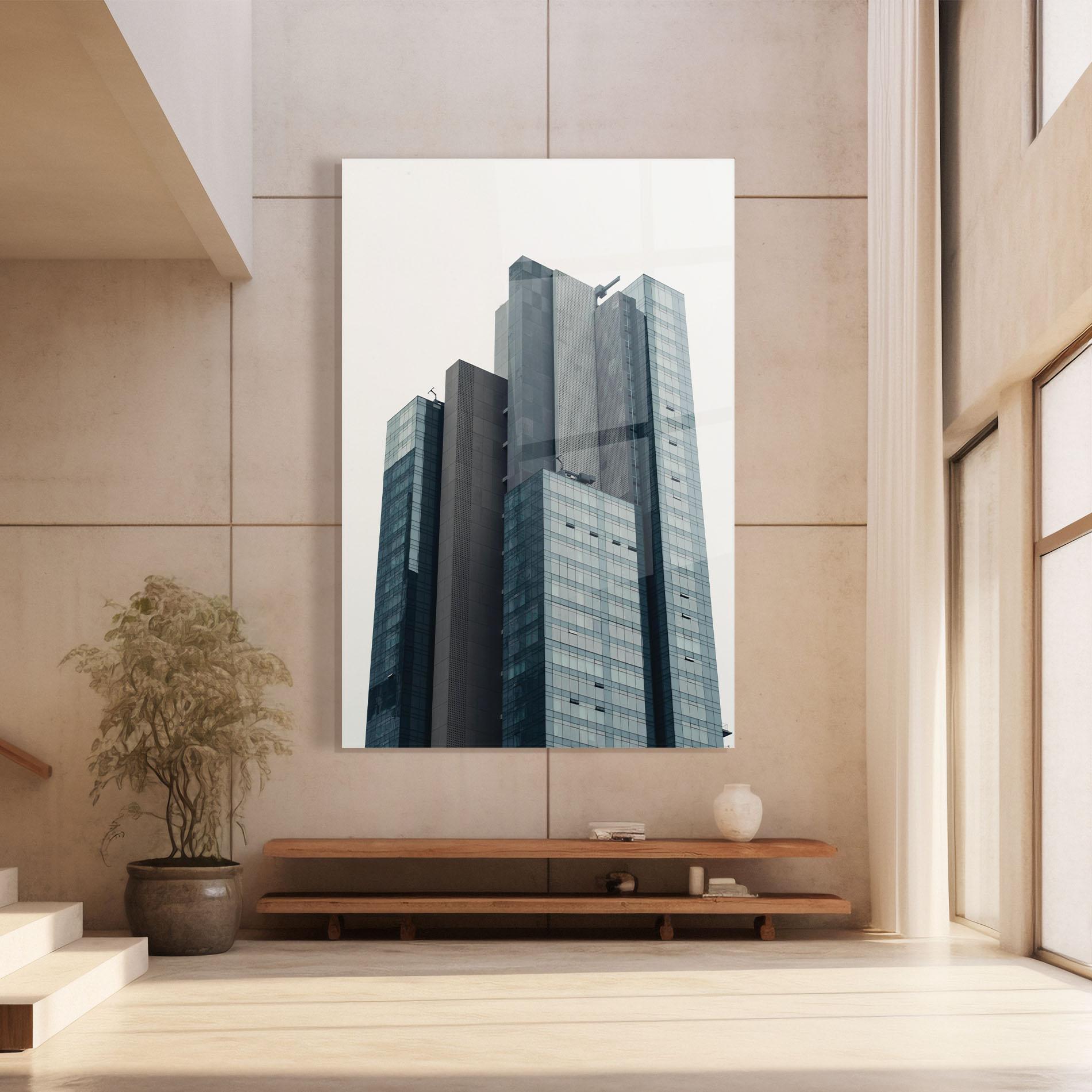 Üvegkép Blue High Building mockup 8