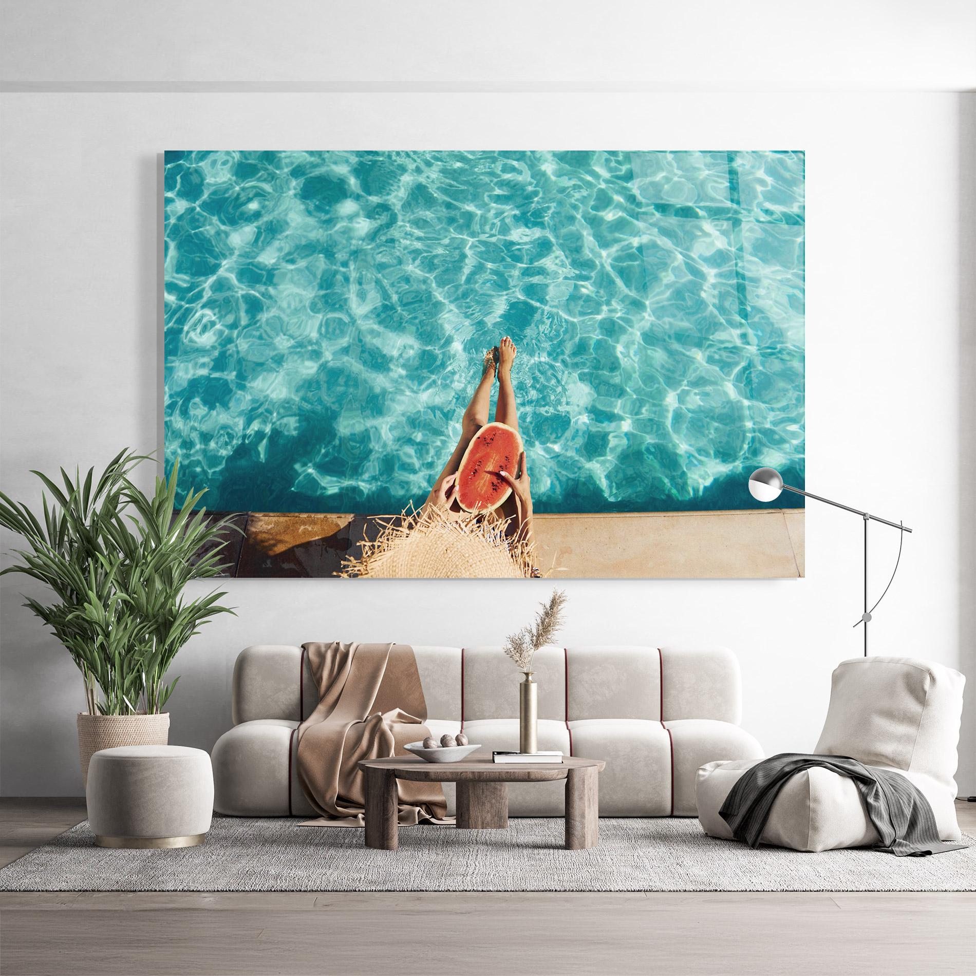 Üvegkép Pool Watermelon mockup 9