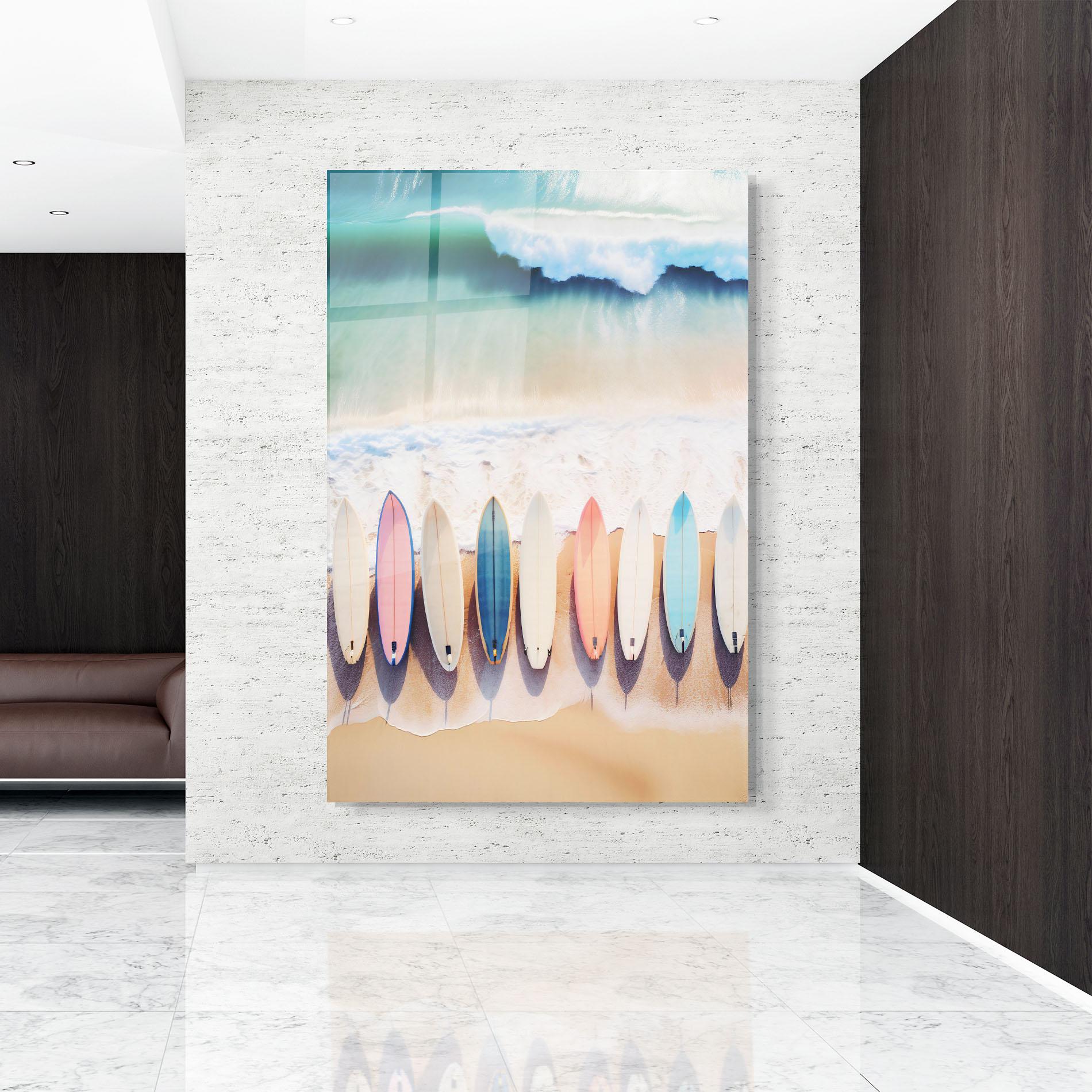 Üvegkép Surfboards Beach mockup 9