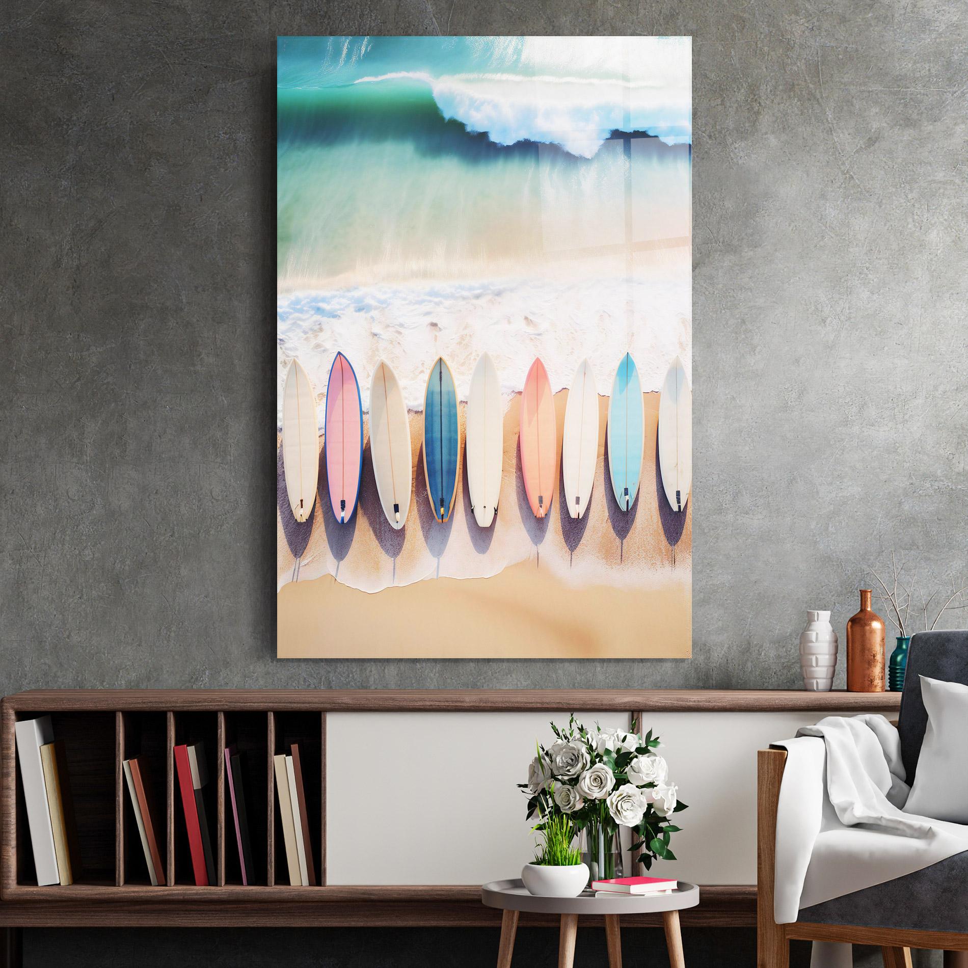 Üvegkép Surfboards Beach mockup 2