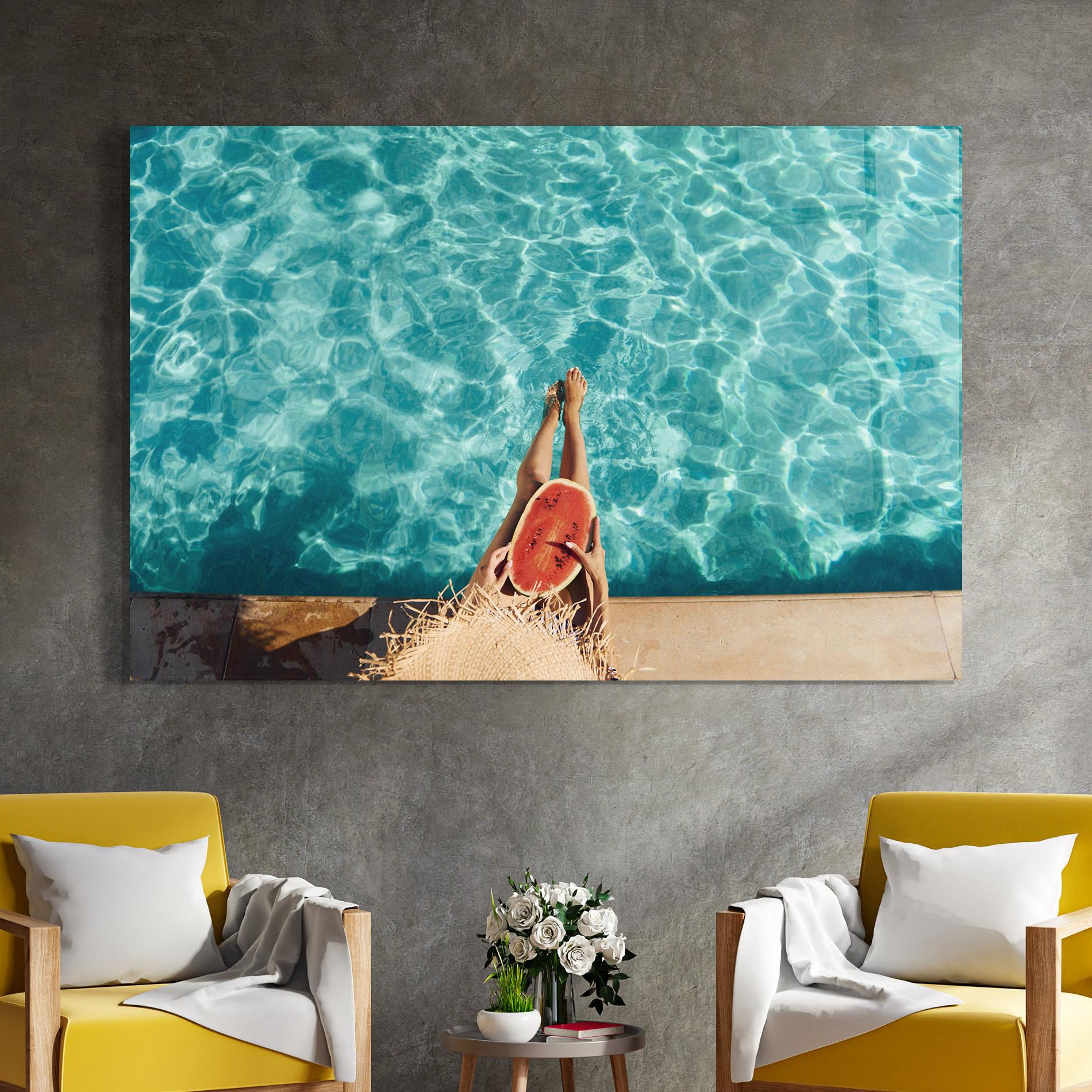 Üvegkép Pool Watermelon mockup 4