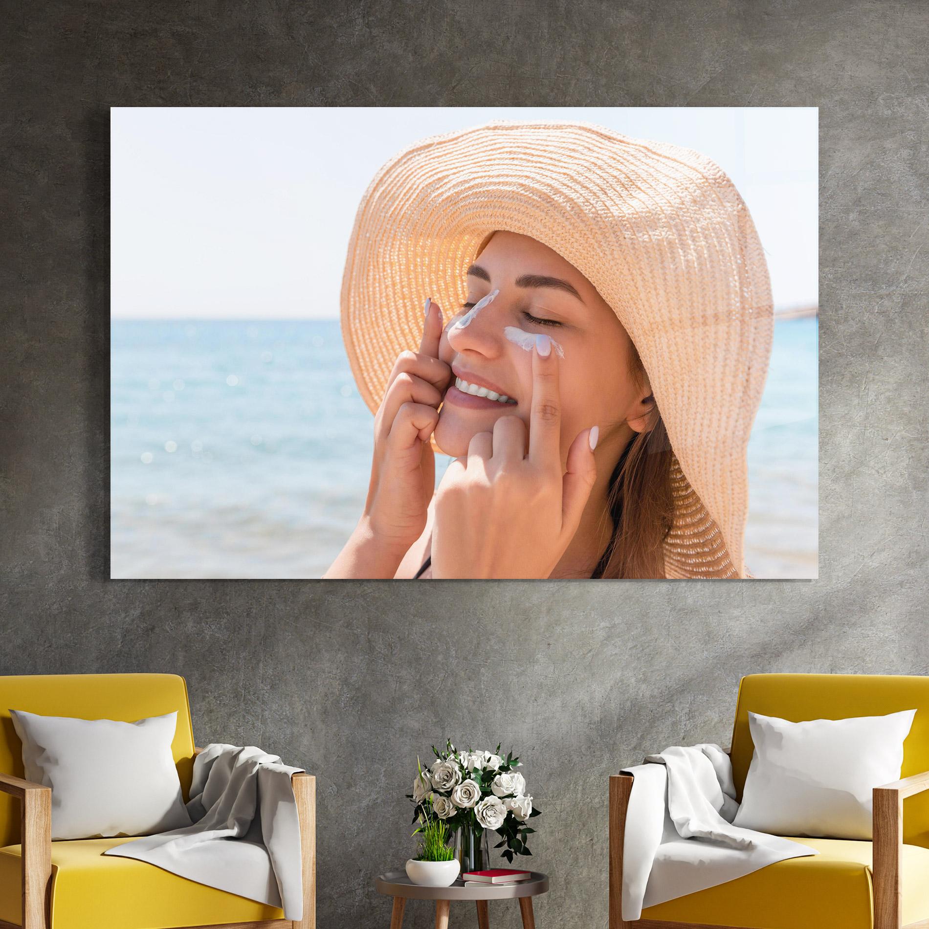 Üvegkép Smiling Woman mockup 4