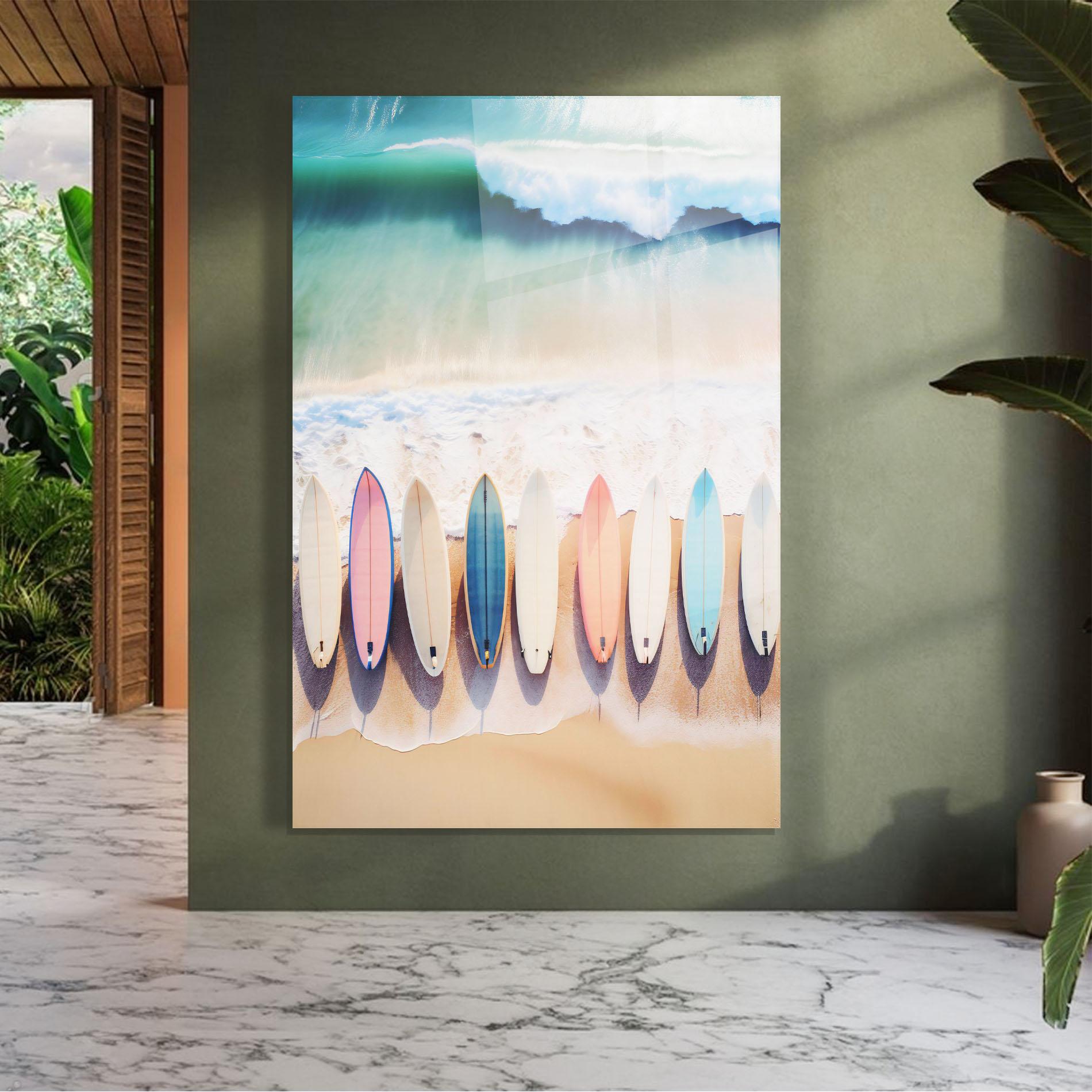 Üvegkép Surfboards Beach mockup 7