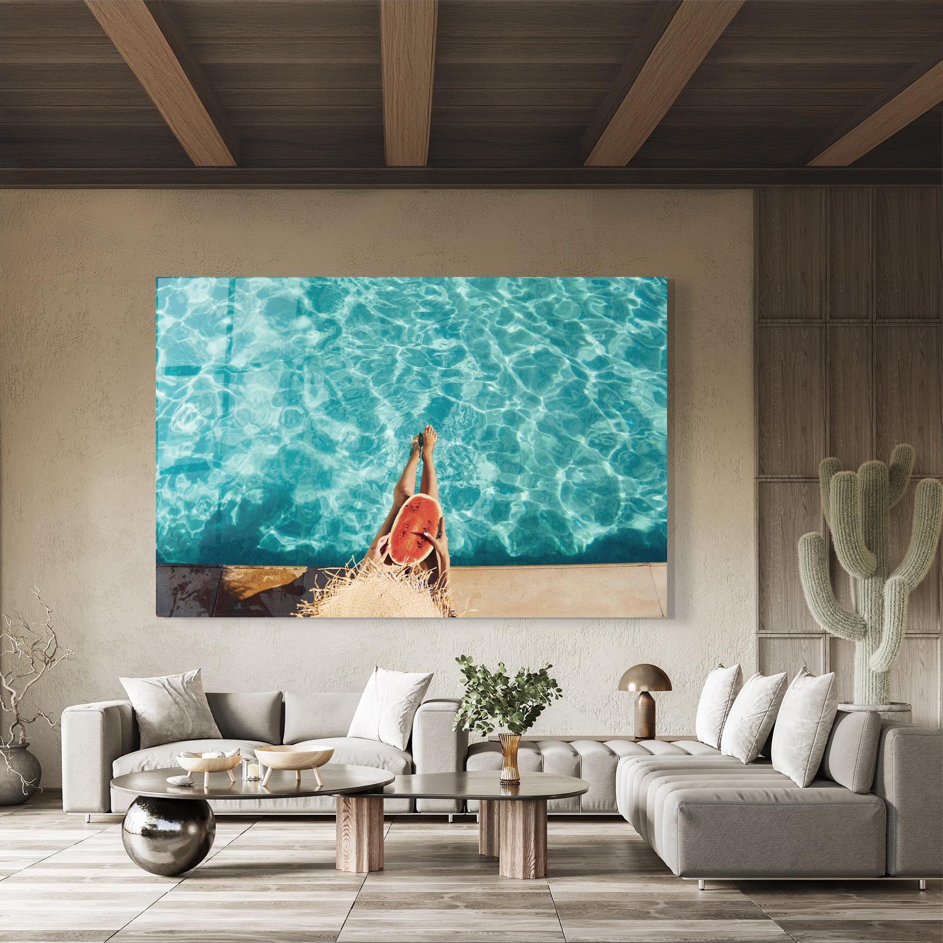 Üvegkép Pool Watermelon mockup 8
