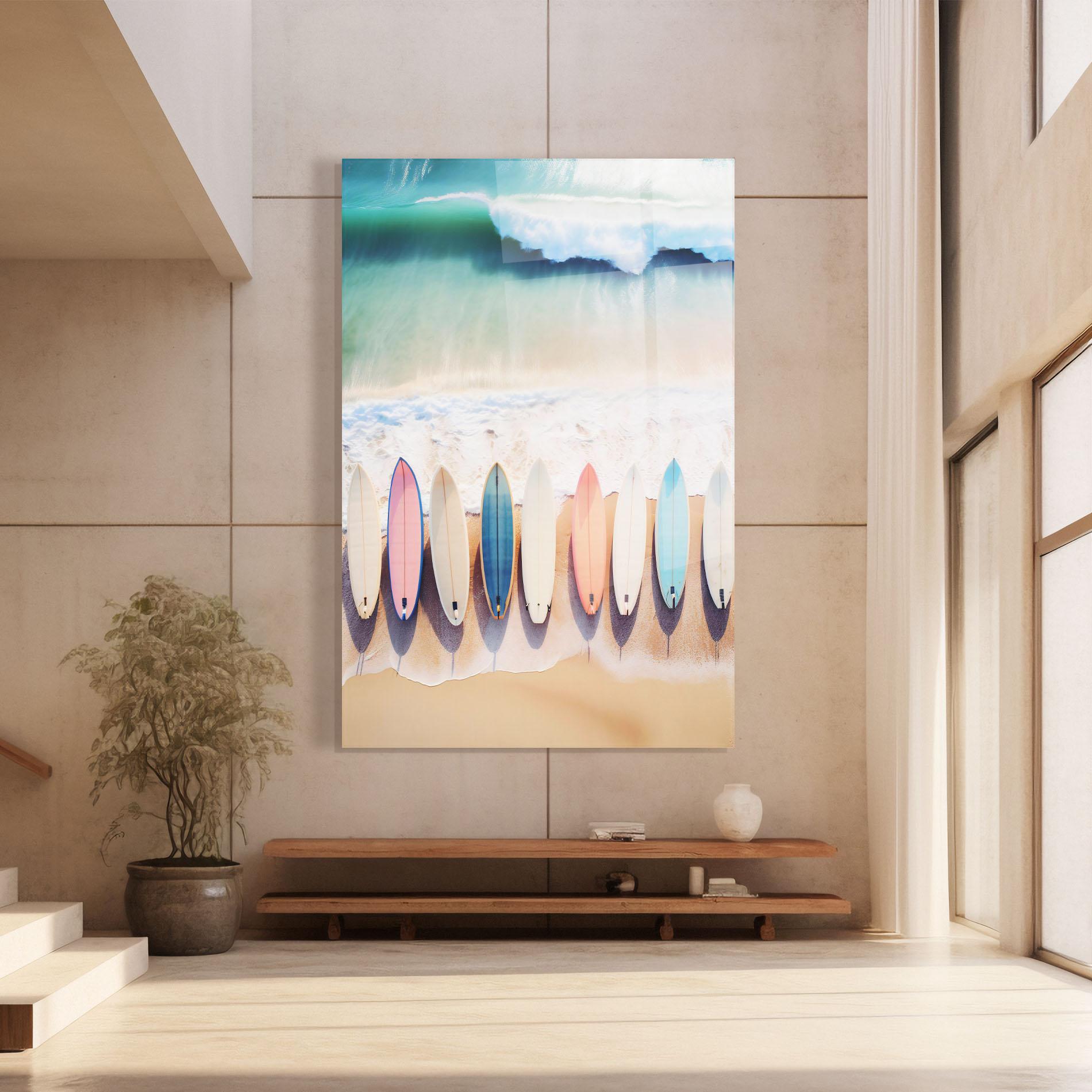 Üvegkép Surfboards Beach mockup 8