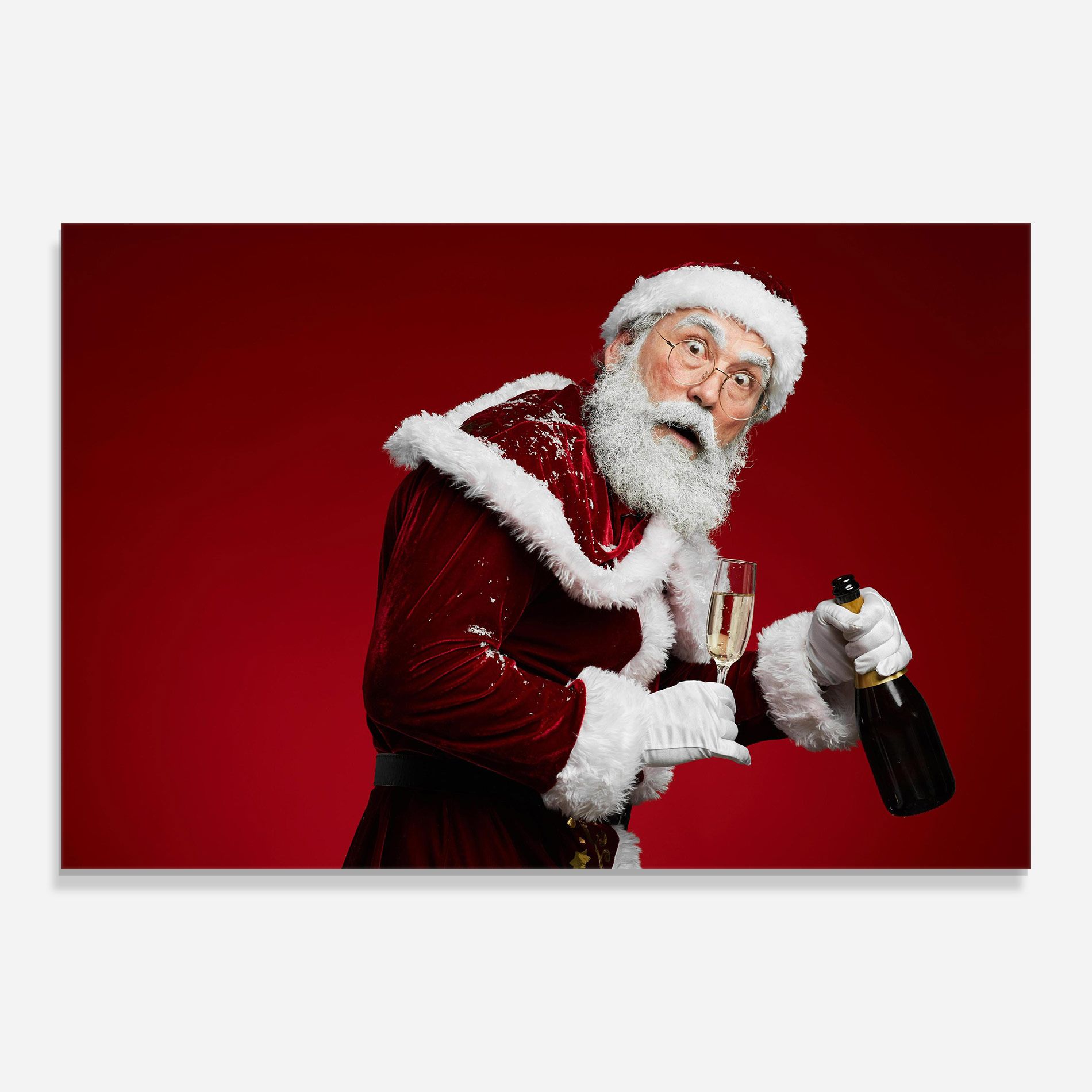 Holding Champagne Santa mockup 0