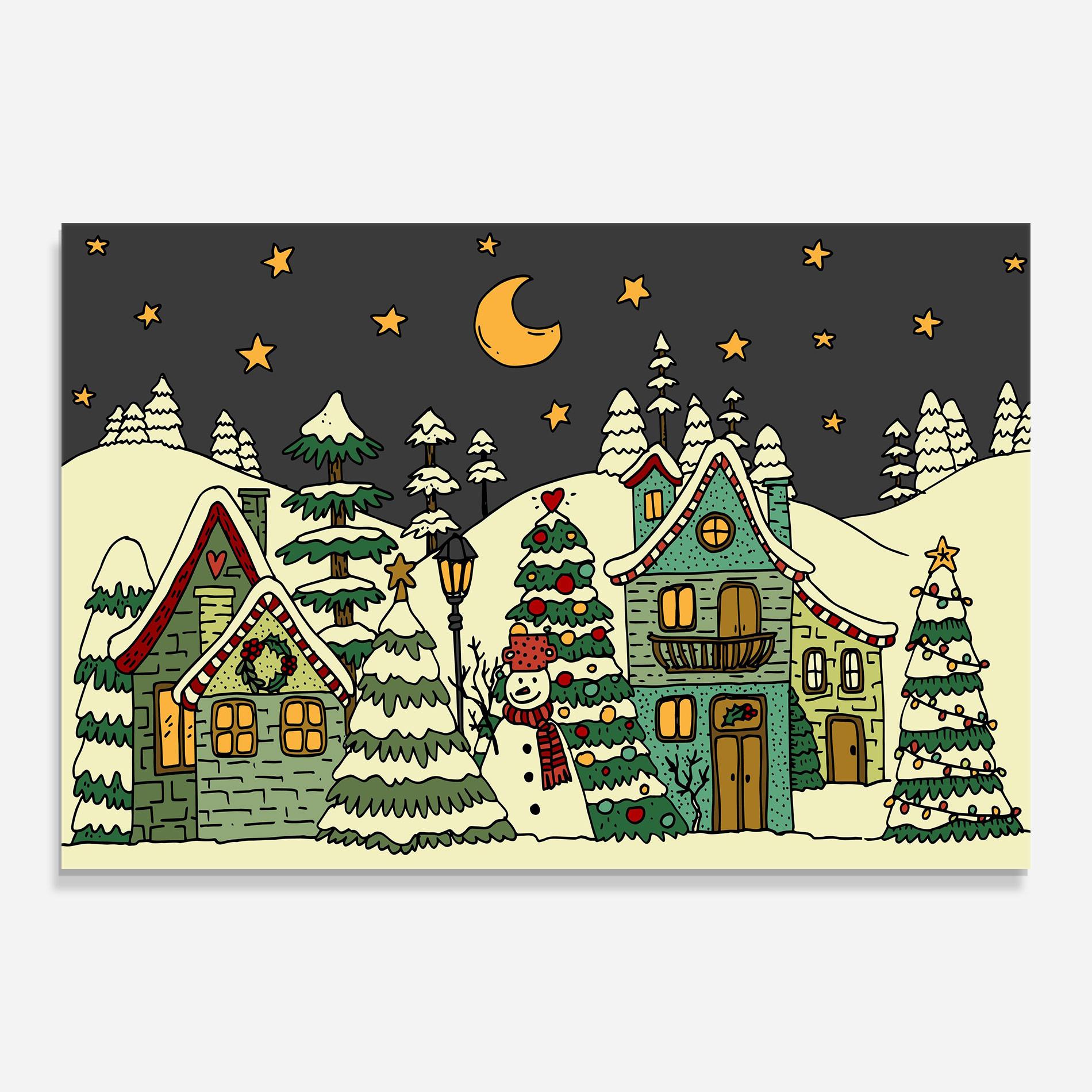 Üvegkép House With Snow mockup 0