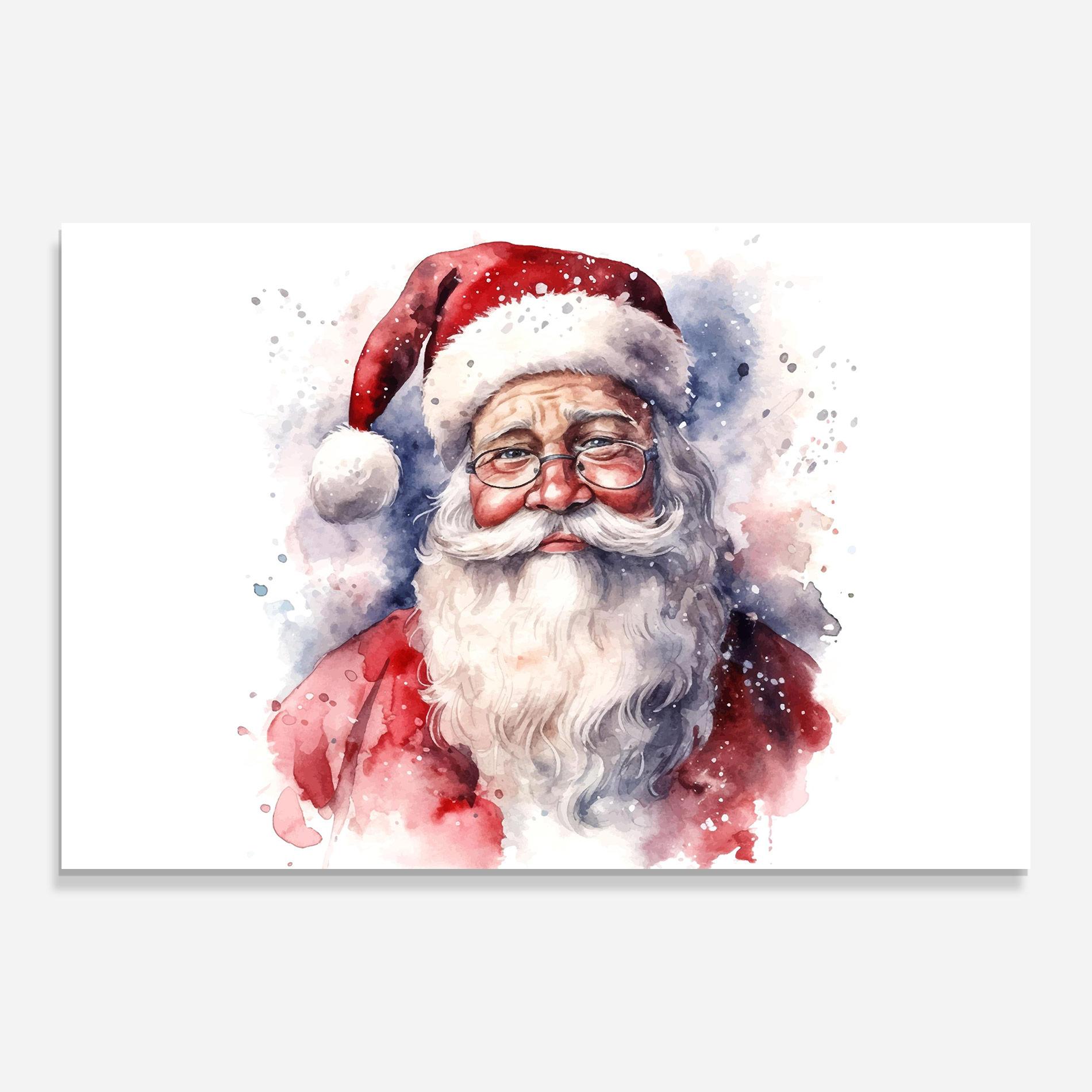 Üvegkép Santa Watercolor mockup 0