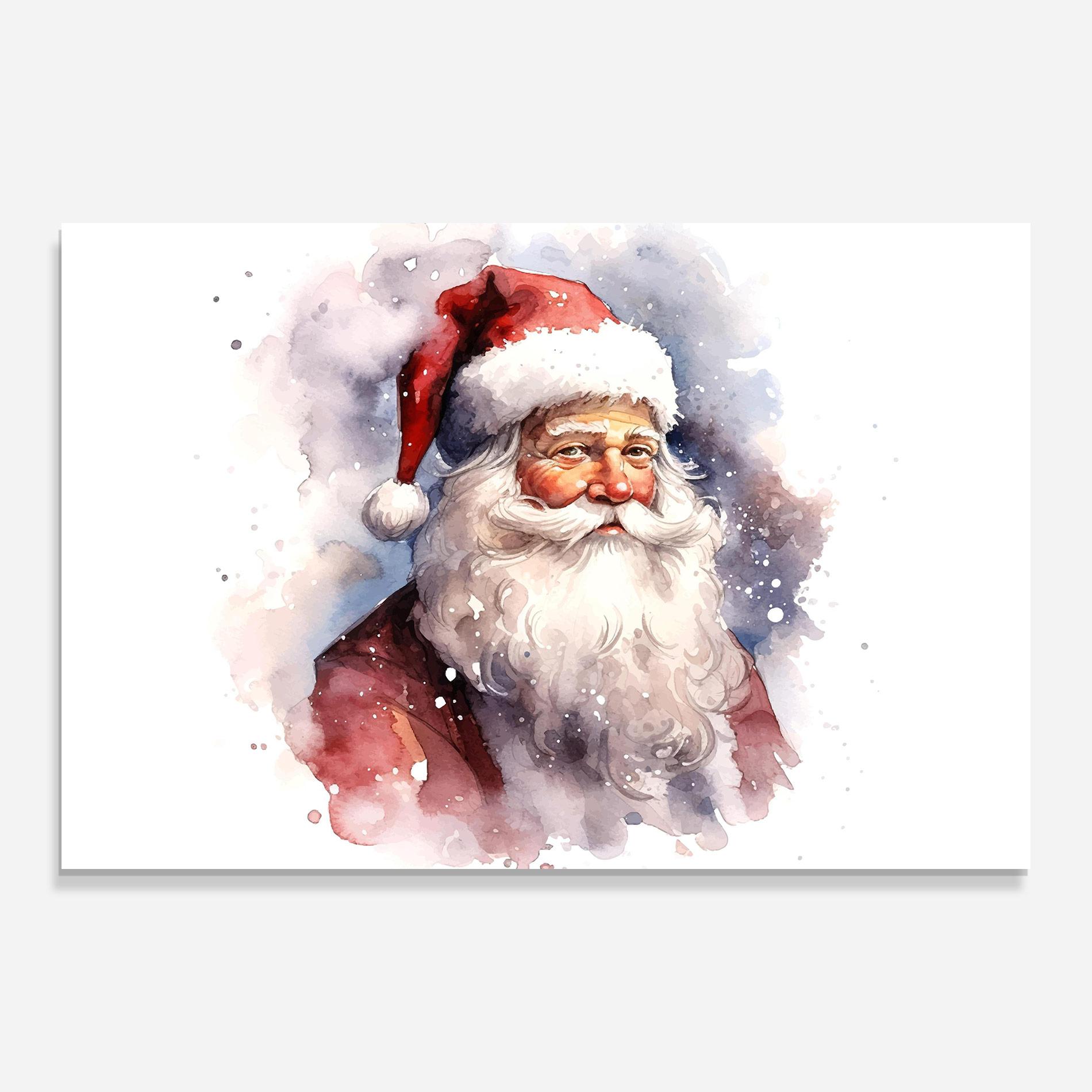 Üvegkép Watercolor Santa mockup 0