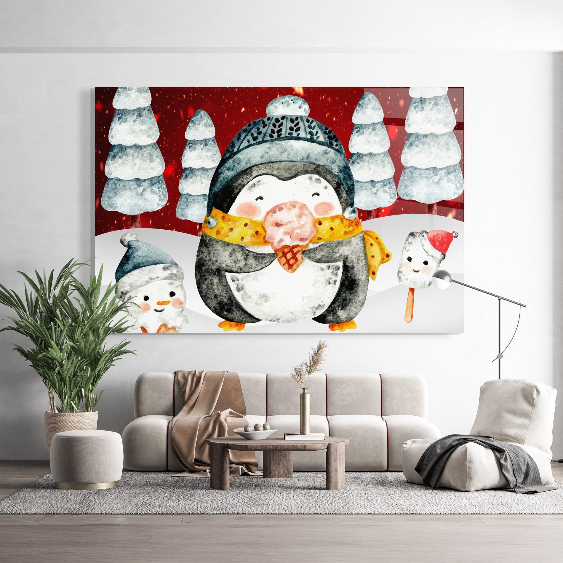 Üvegkép Yellow Pinguin mockup 9