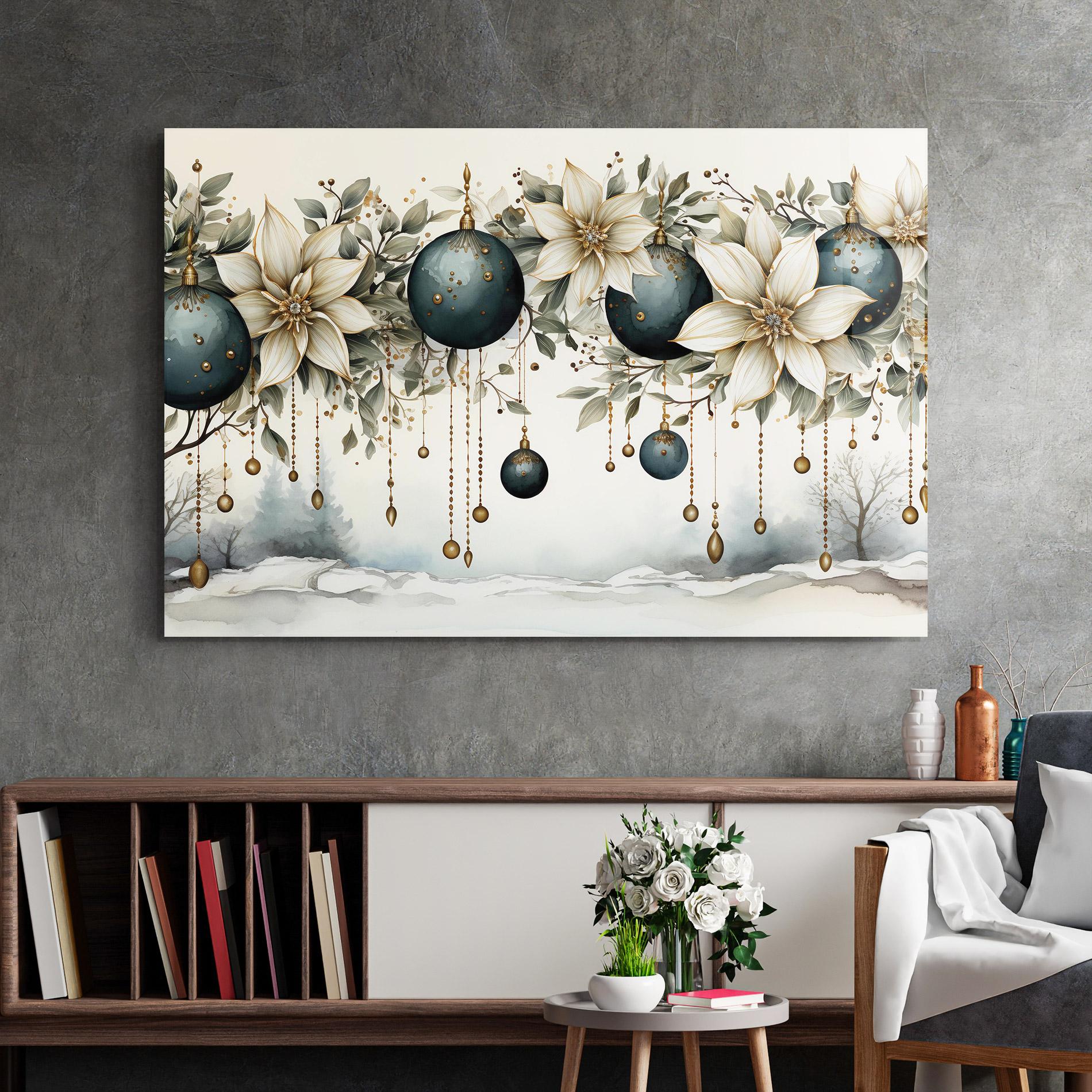 Üvegkép Christmas Flowers Art mockup 2