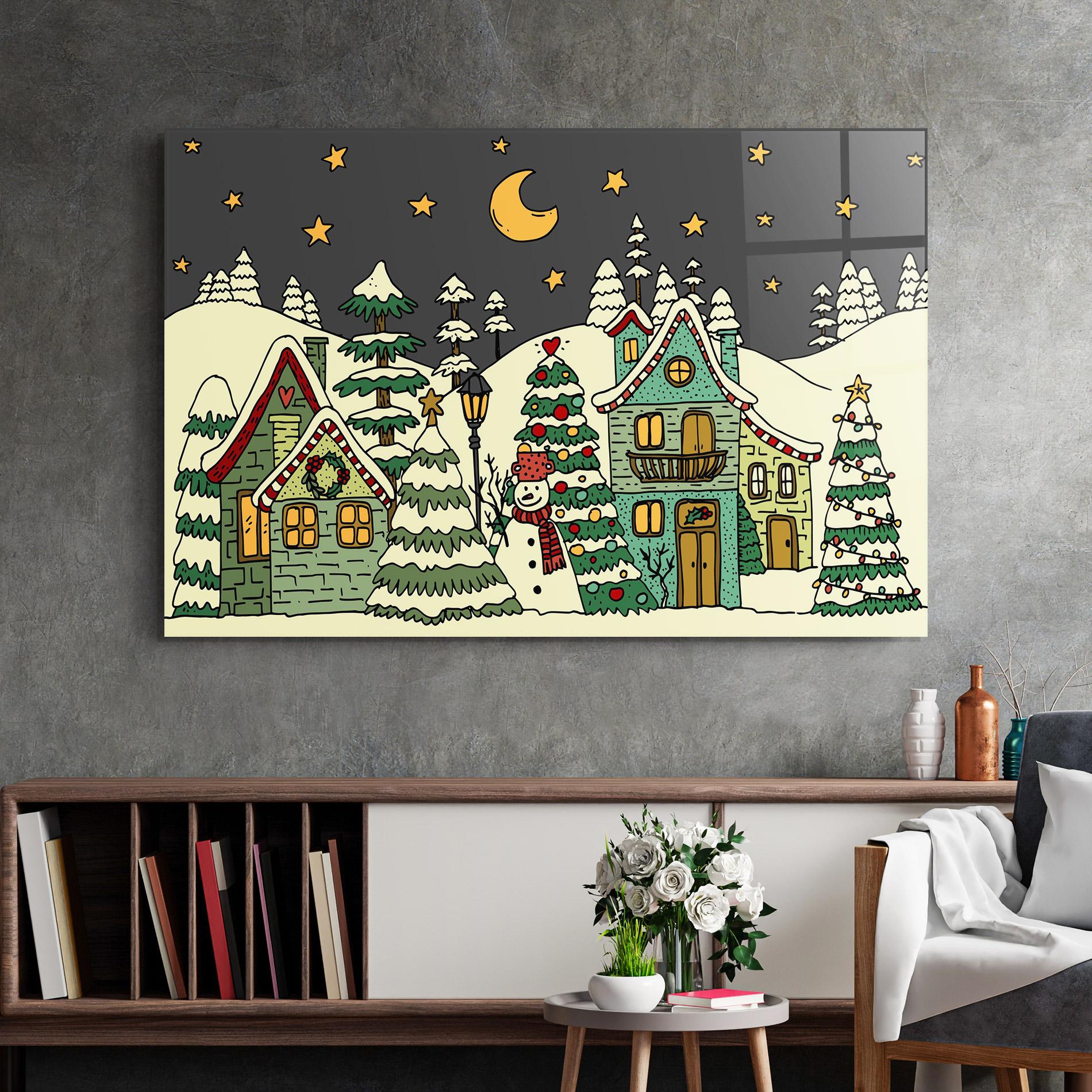 Üvegkép House With Snow mockup 2