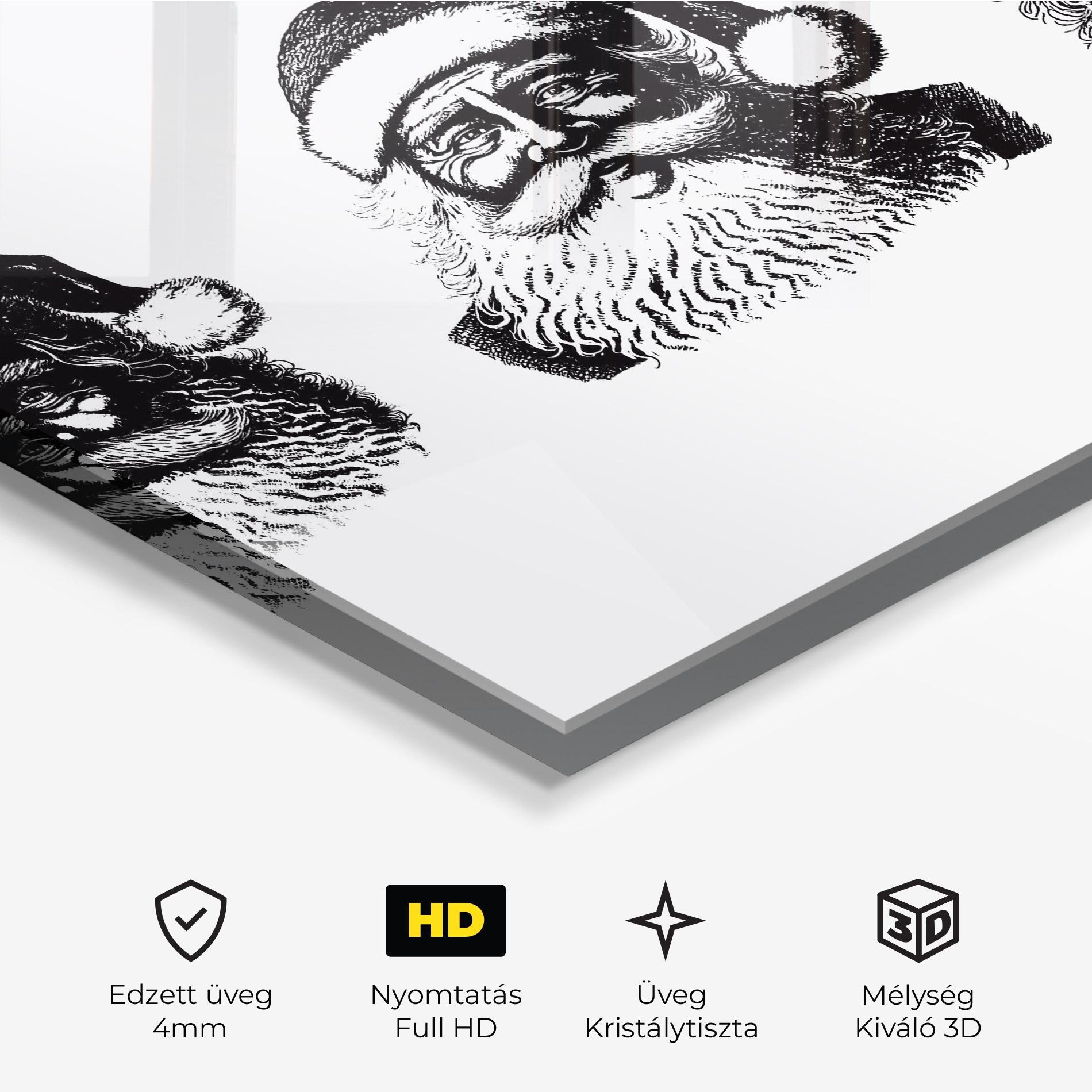 Üvegkép Santa Draw mockup 3
