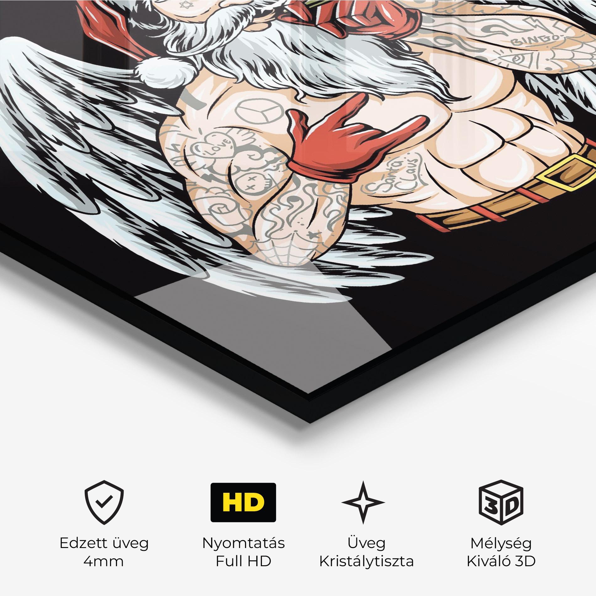 Üvegkép Santa Wings mockup 3