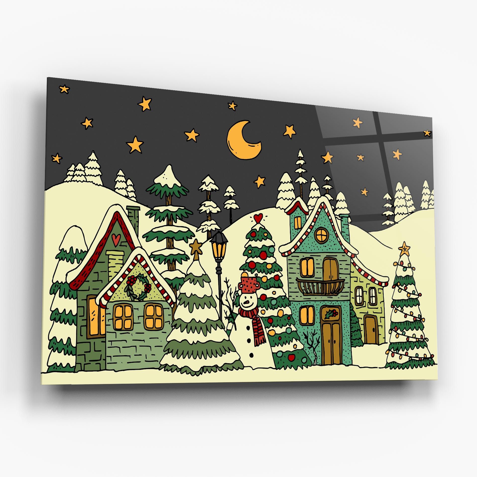 Üvegkép House With Snow mockup 6