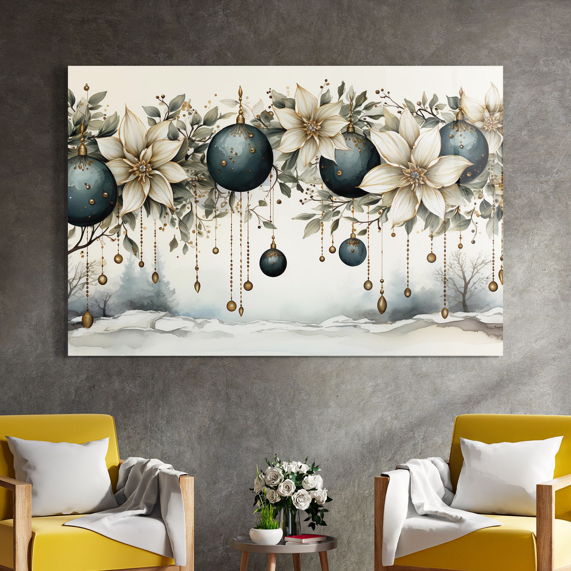 Christmas Flowers Art mockup 4