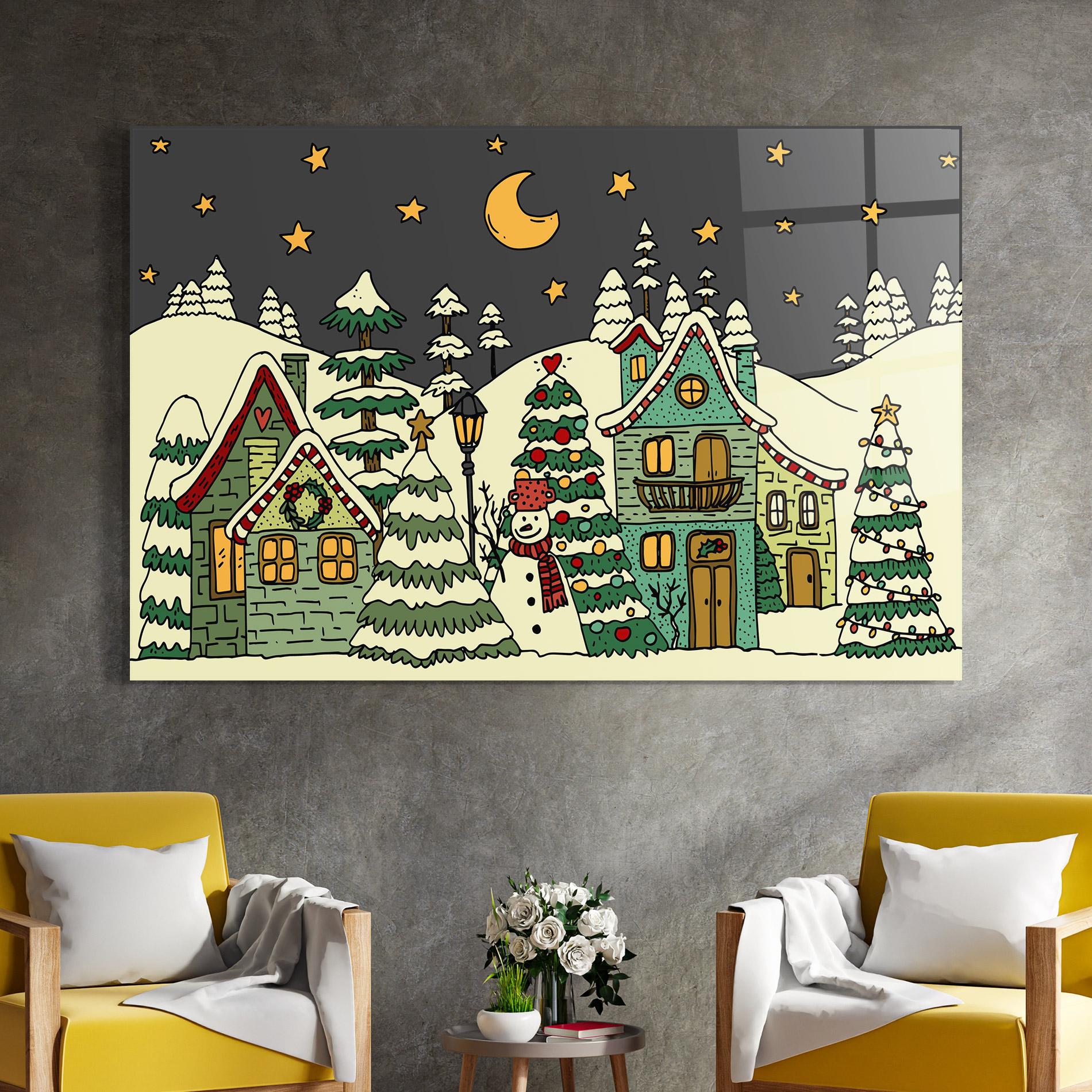 Üvegkép House With Snow mockup 4