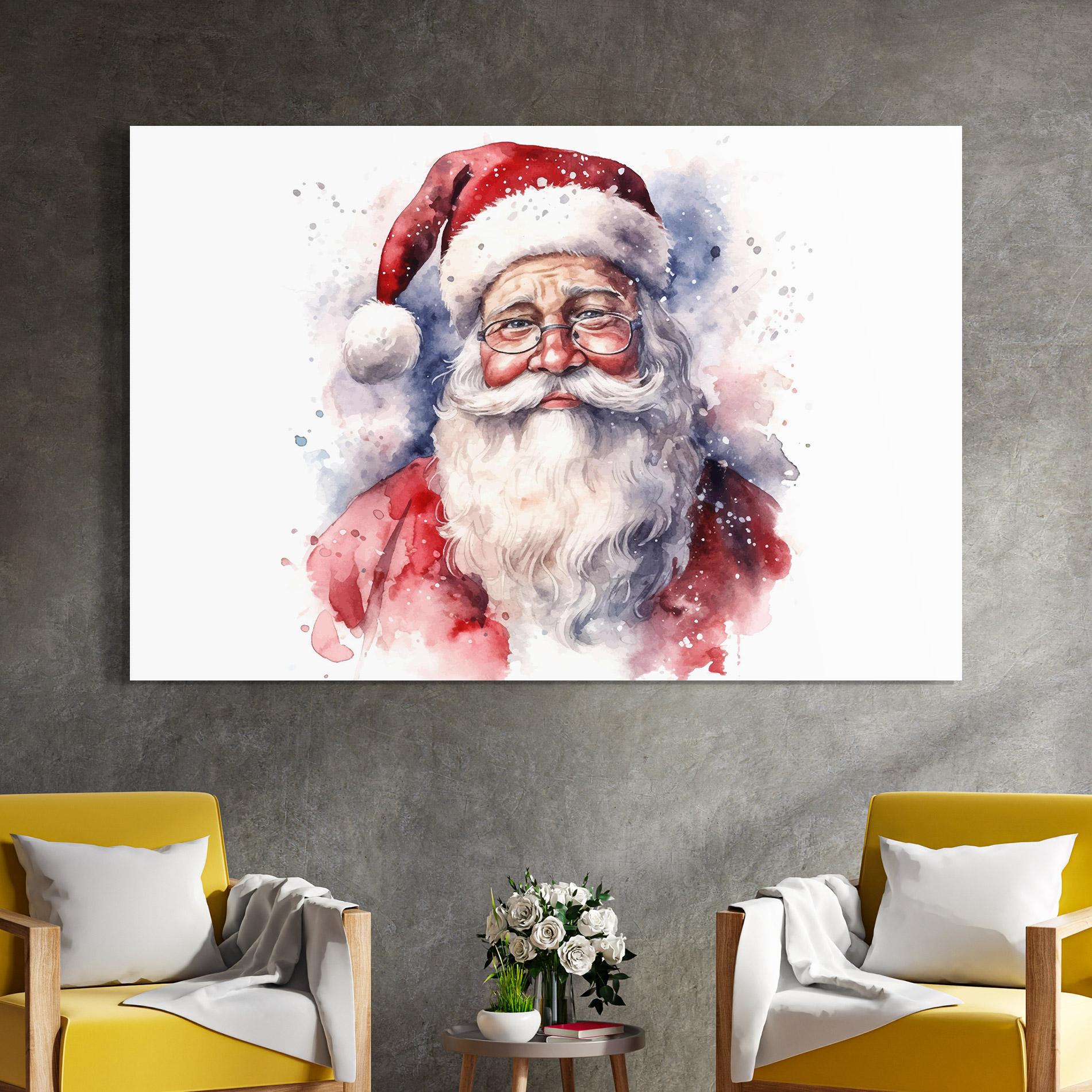 Üvegkép Santa Watercolor mockup 4