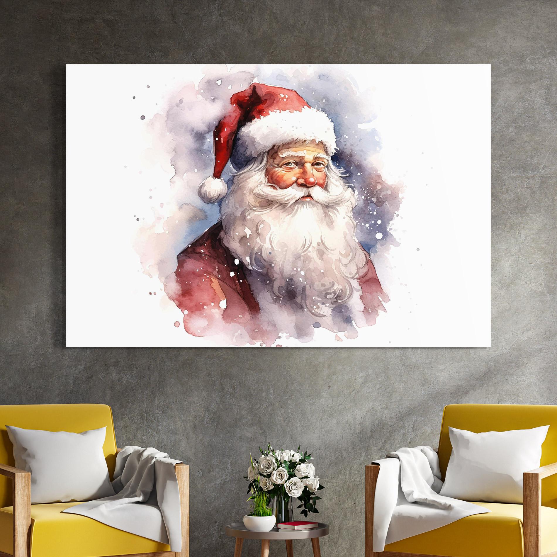 Üvegkép Watercolor Santa mockup 4