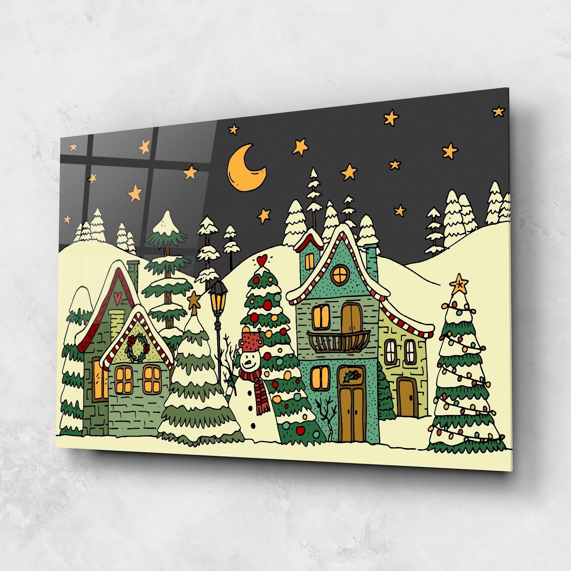 Üvegkép House With Snow mockup 1