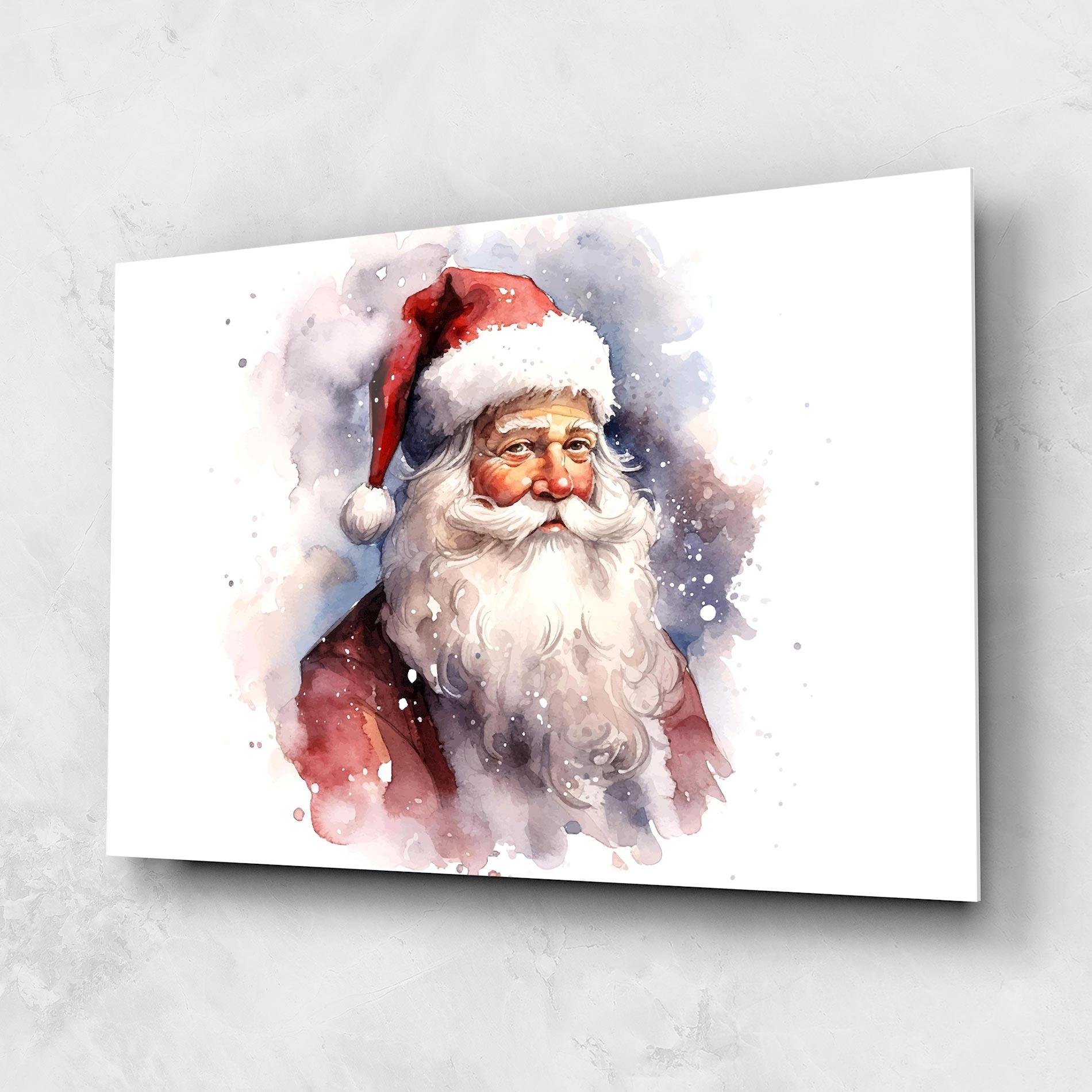 Üvegkép Watercolor Santa mockup 1