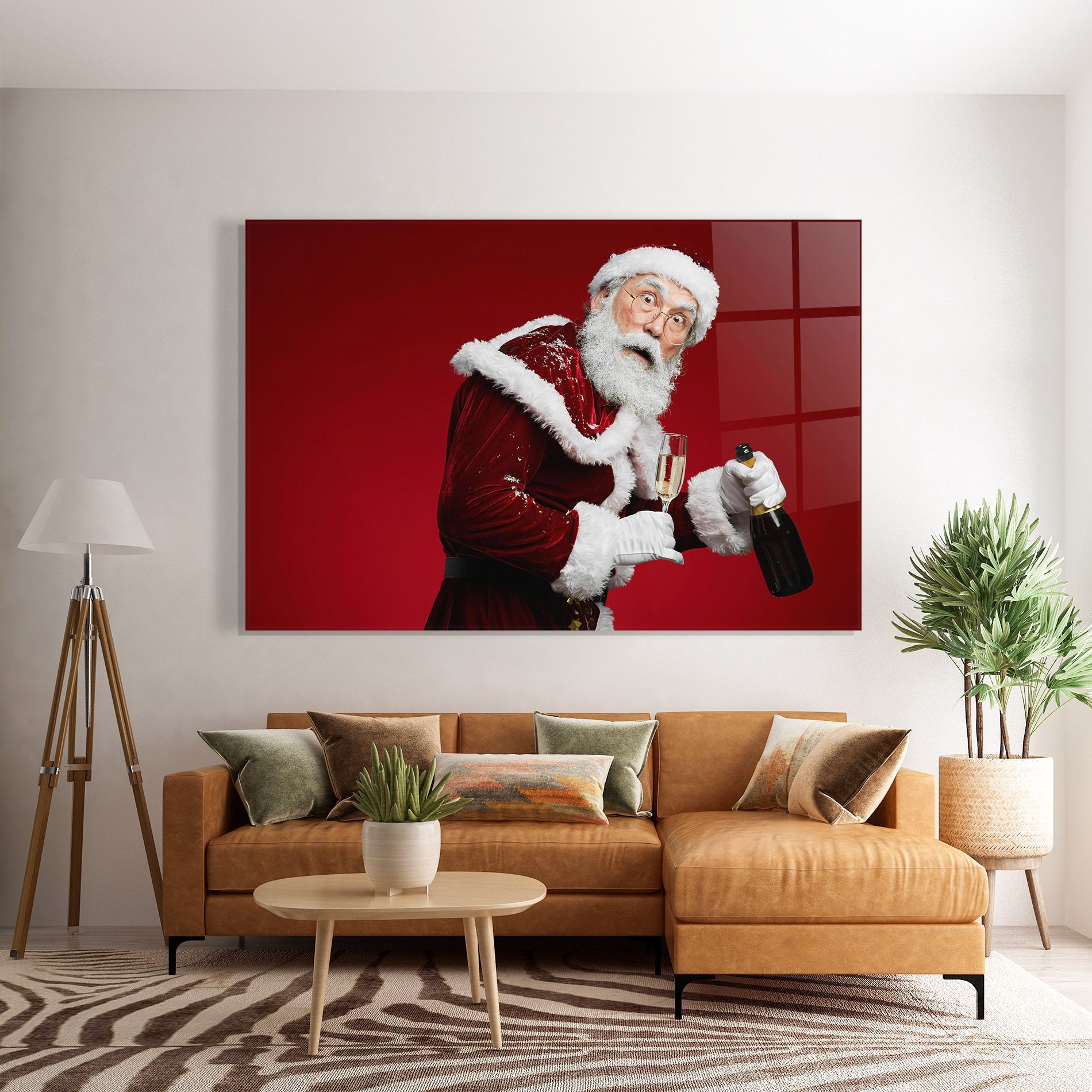 Holding Champagne Santa mockup 7