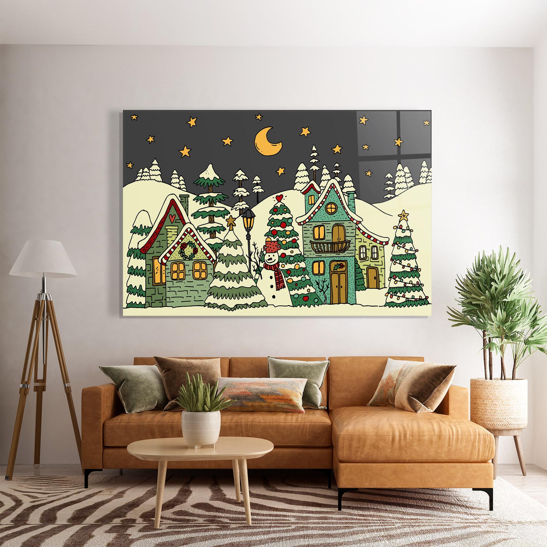 Üvegkép House With Snow mockup 7