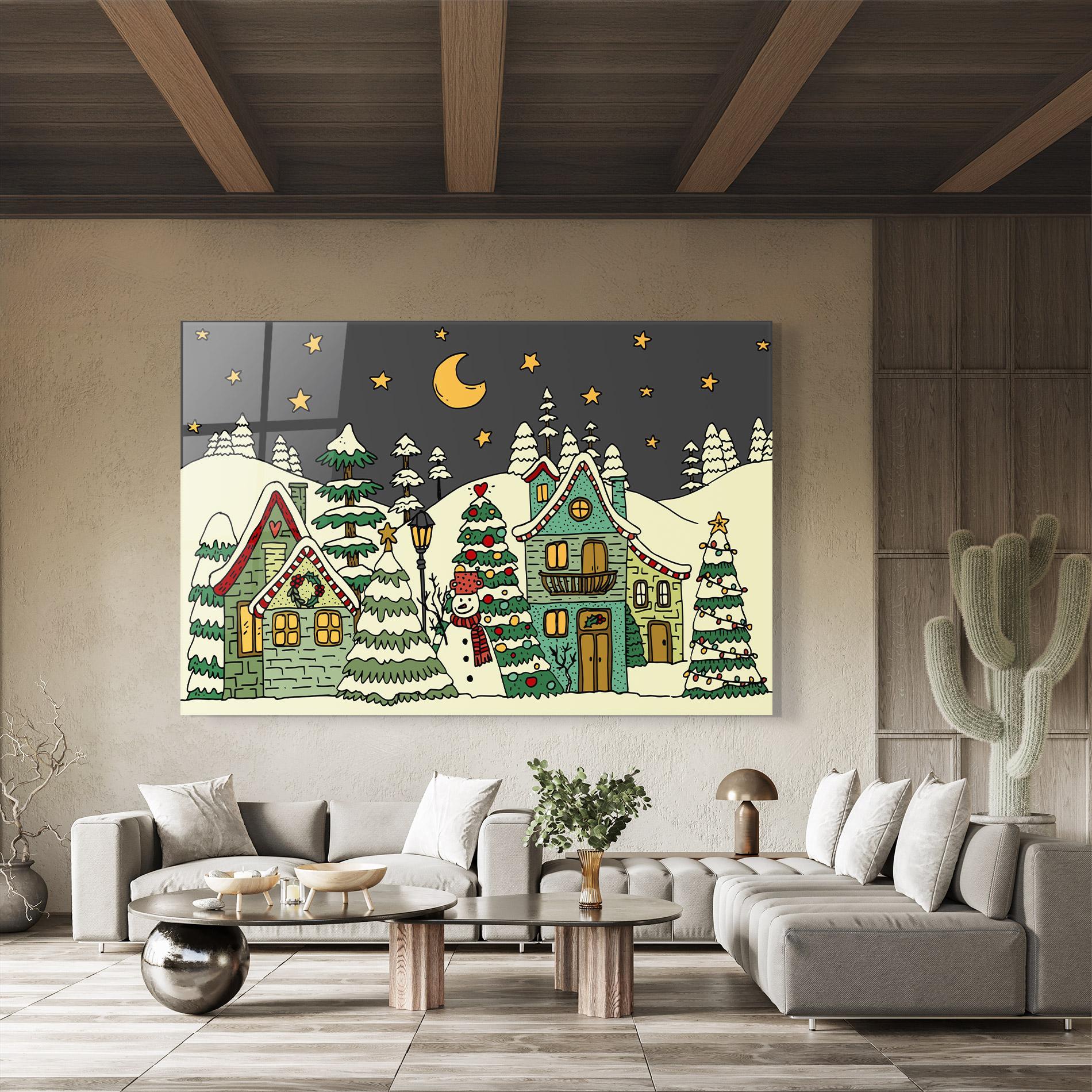 Üvegkép House With Snow mockup 8