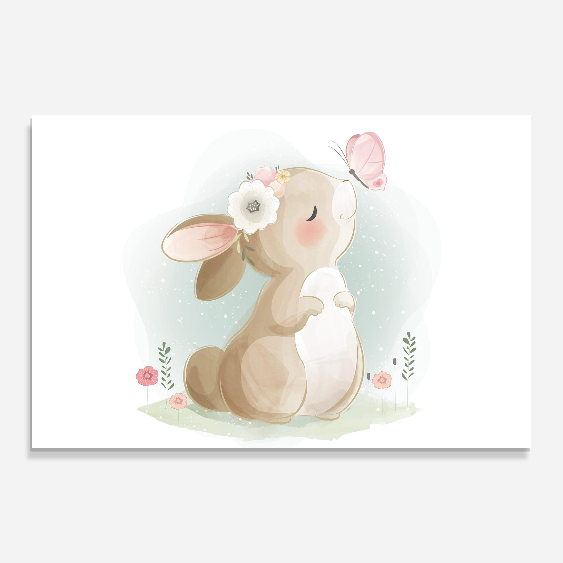 Üvegkép Butterfly On Bunny Nose mockup 0
