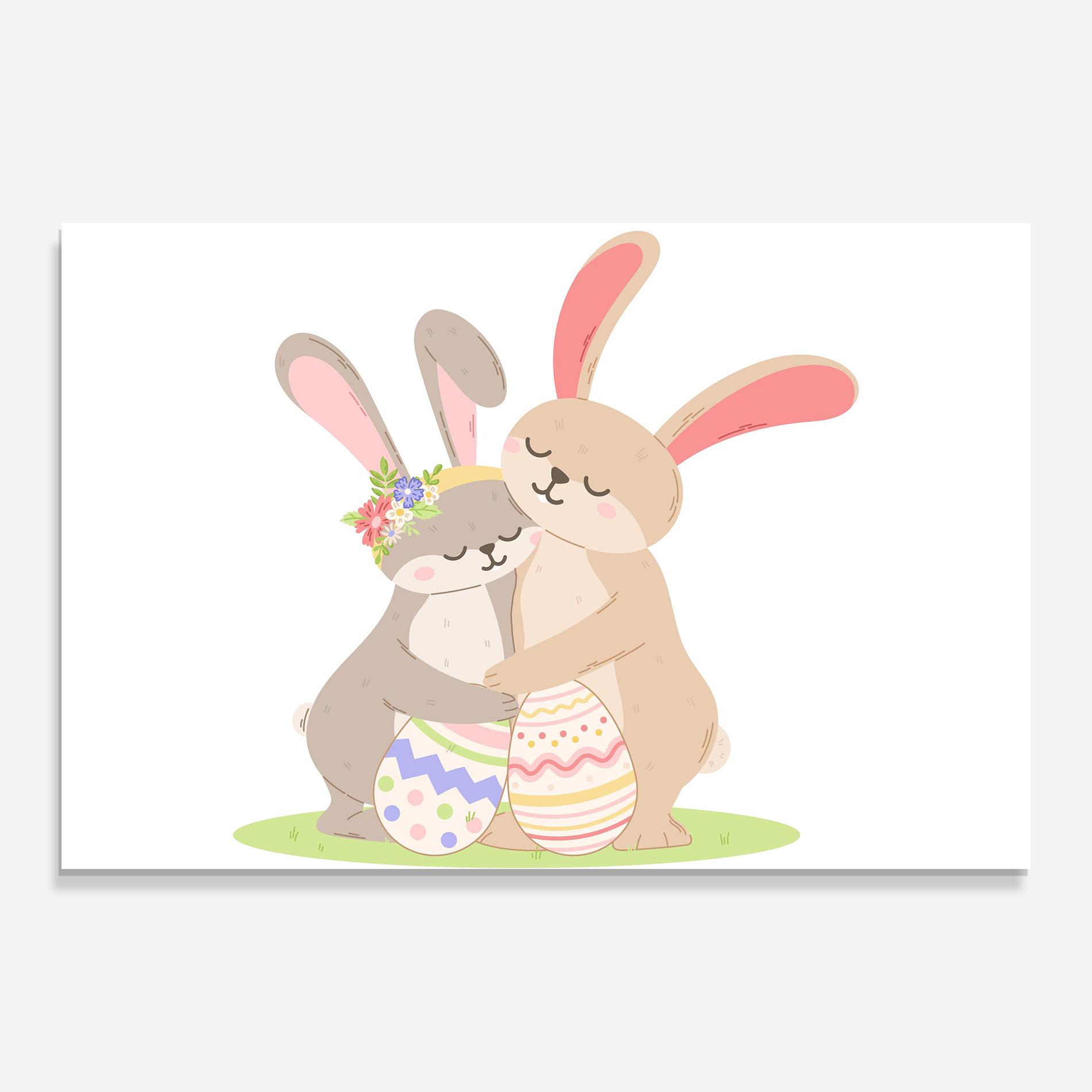 Üvegkép Easter Bunny Couple mockup 0