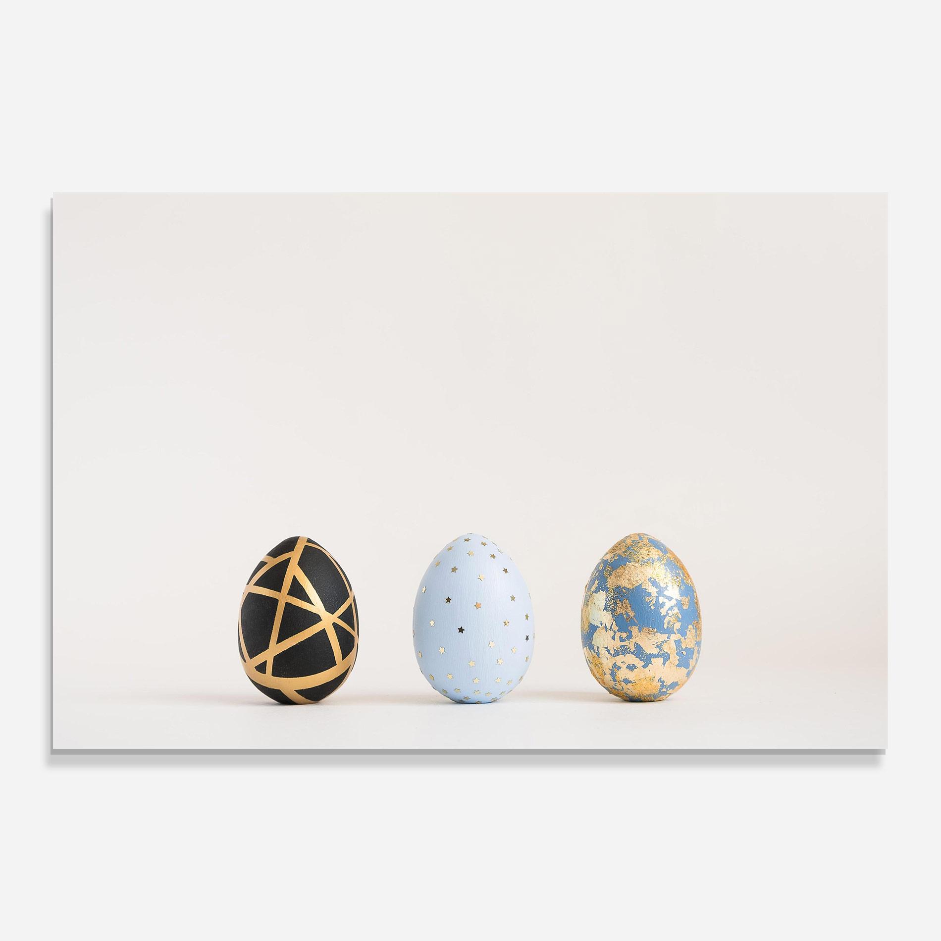 Üvegkép Three Easter Golden Eggs mockup 0