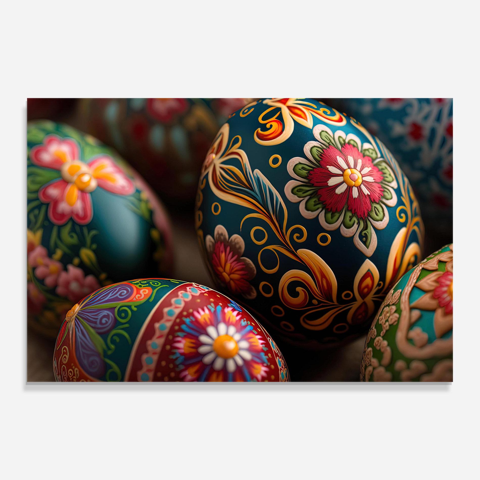 Üvegkép Traditional Painted Eggs mockup 0