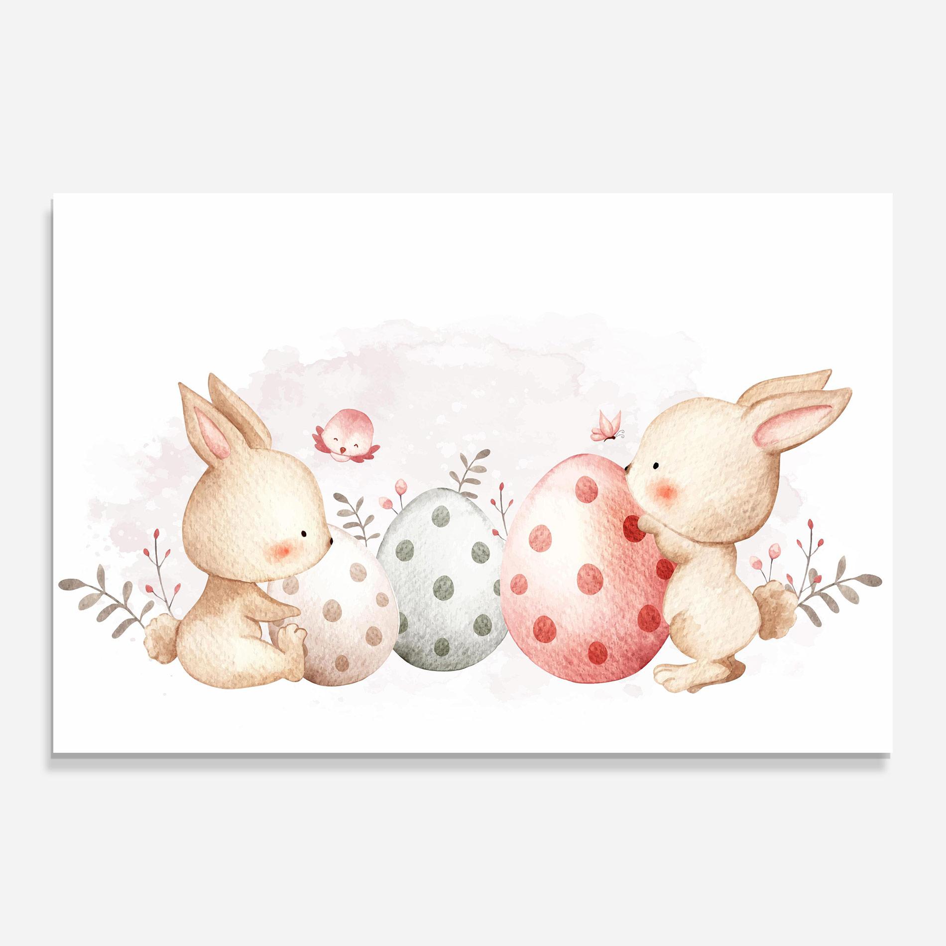 Üvegkép Watercolor Bunny mockup 0
