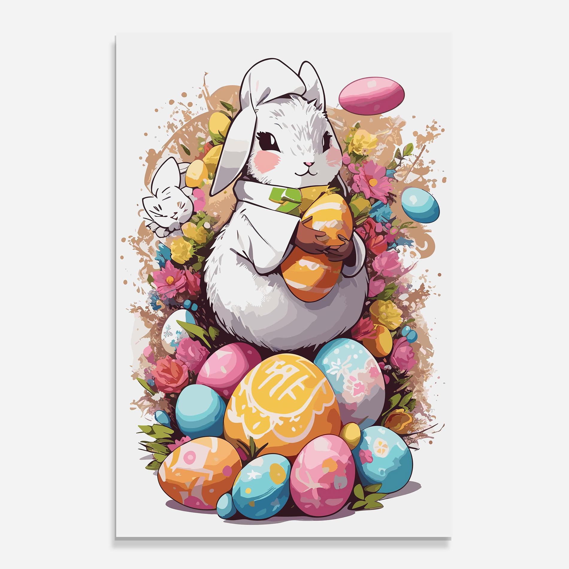 Üvegkép White Easter Bunny mockup 0