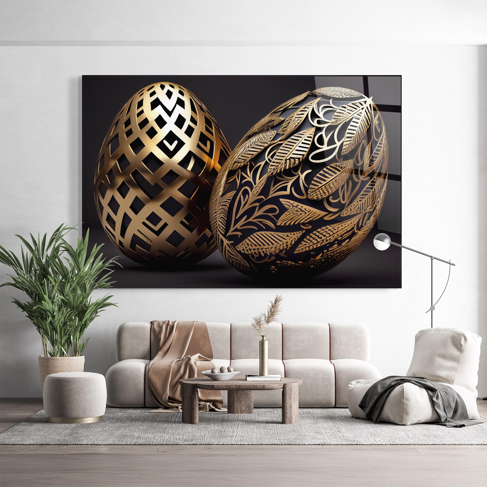 Üvegkép Black Golden Eggs mockup 9