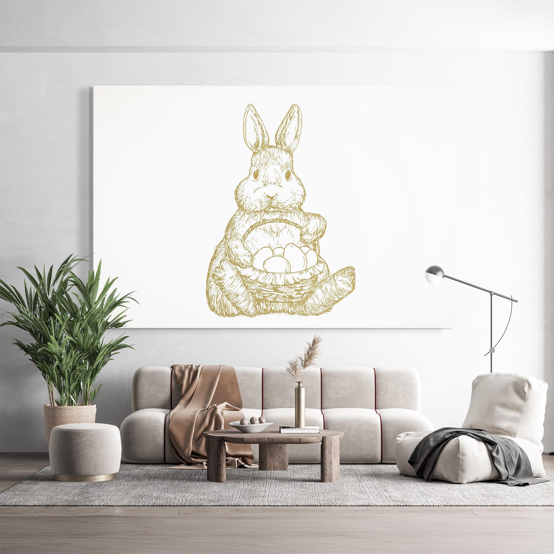 Üvegkép Bunny With Basket mockup 9