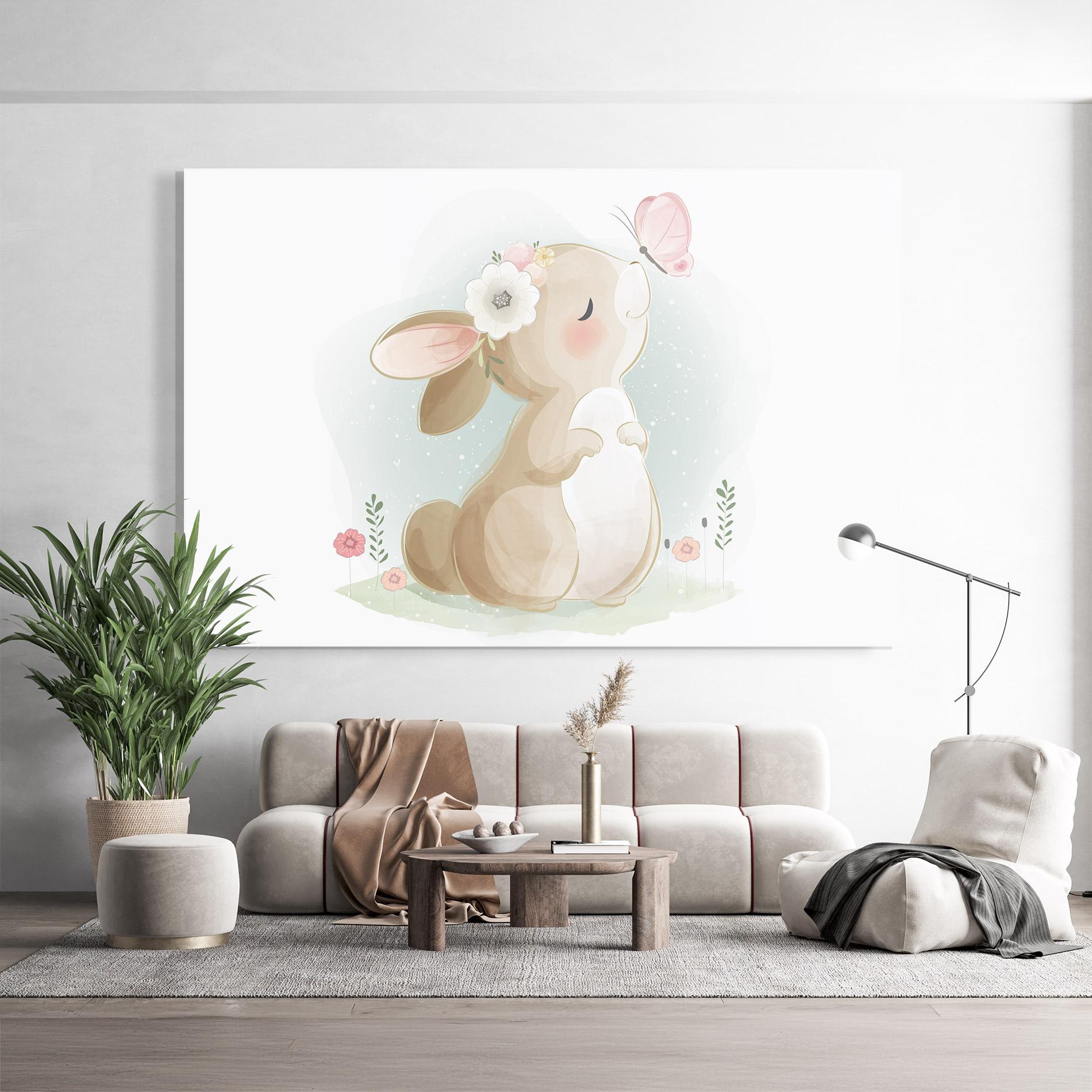 Üvegkép Butterfly On Bunny Nose mockup 9