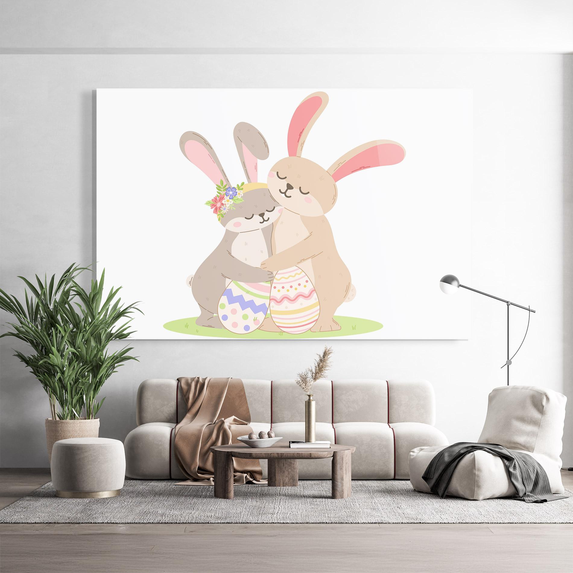 Üvegkép Easter Bunny Couple mockup 9